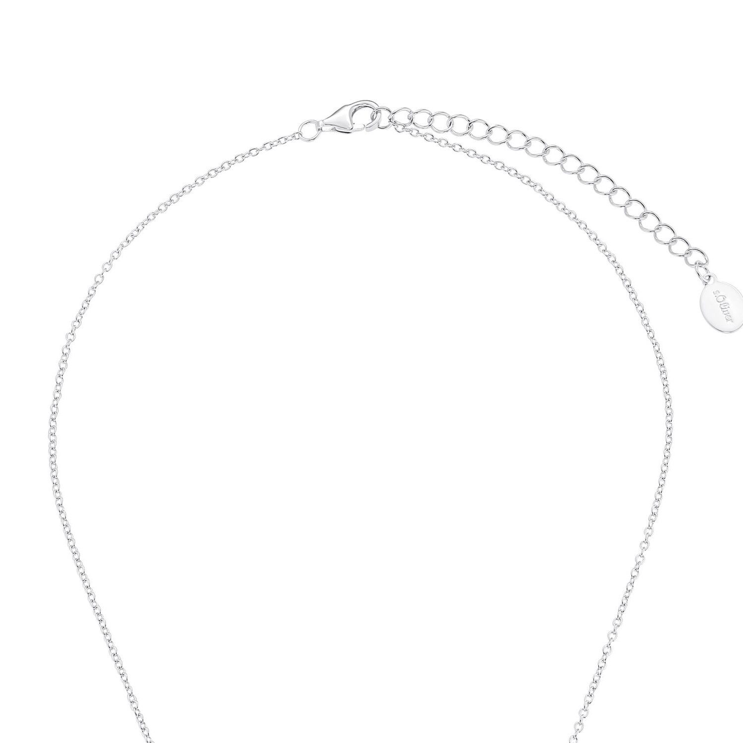 s.Oliver Silberkette für Damen, 925 Kette synth., Zirkonia (1-tlg., Silber, Sterling Löwe mit Anhänger)