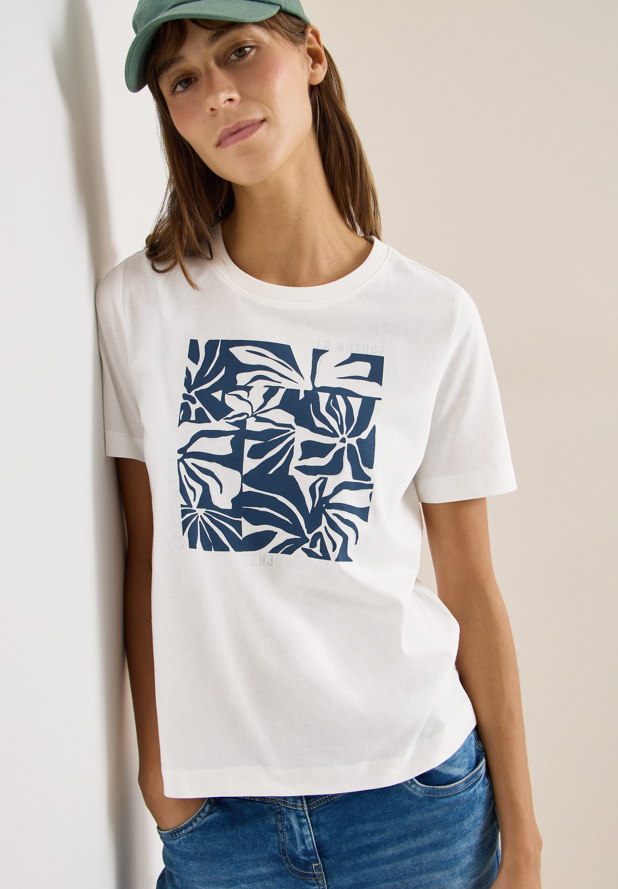 CECIL Kurzarmshirt Sommershirt mit Frontprint