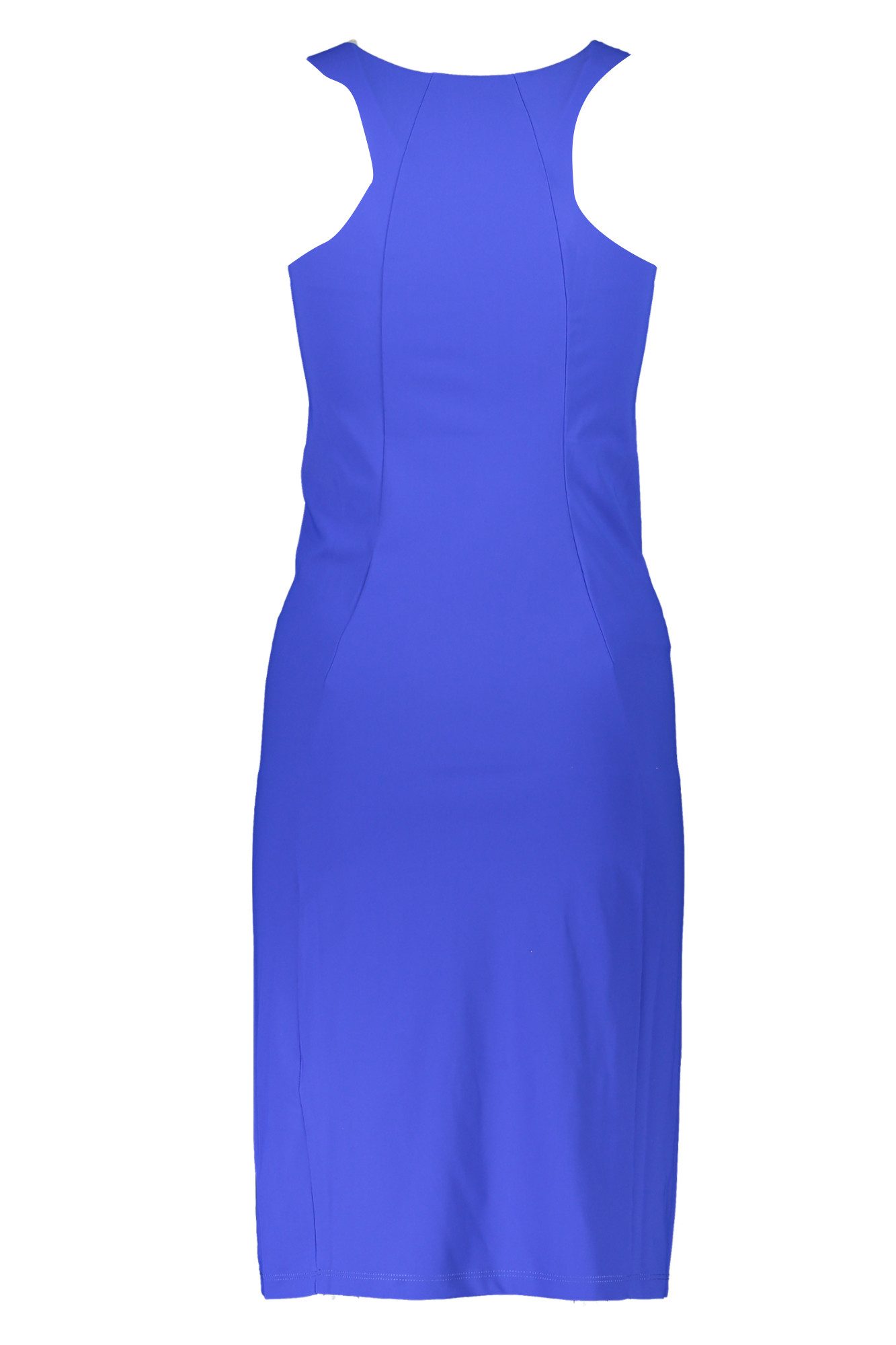 Patrizia Pepe Partykleid Langes Damenkleid Blau mit Rundhals und Amerikanischen Trägern