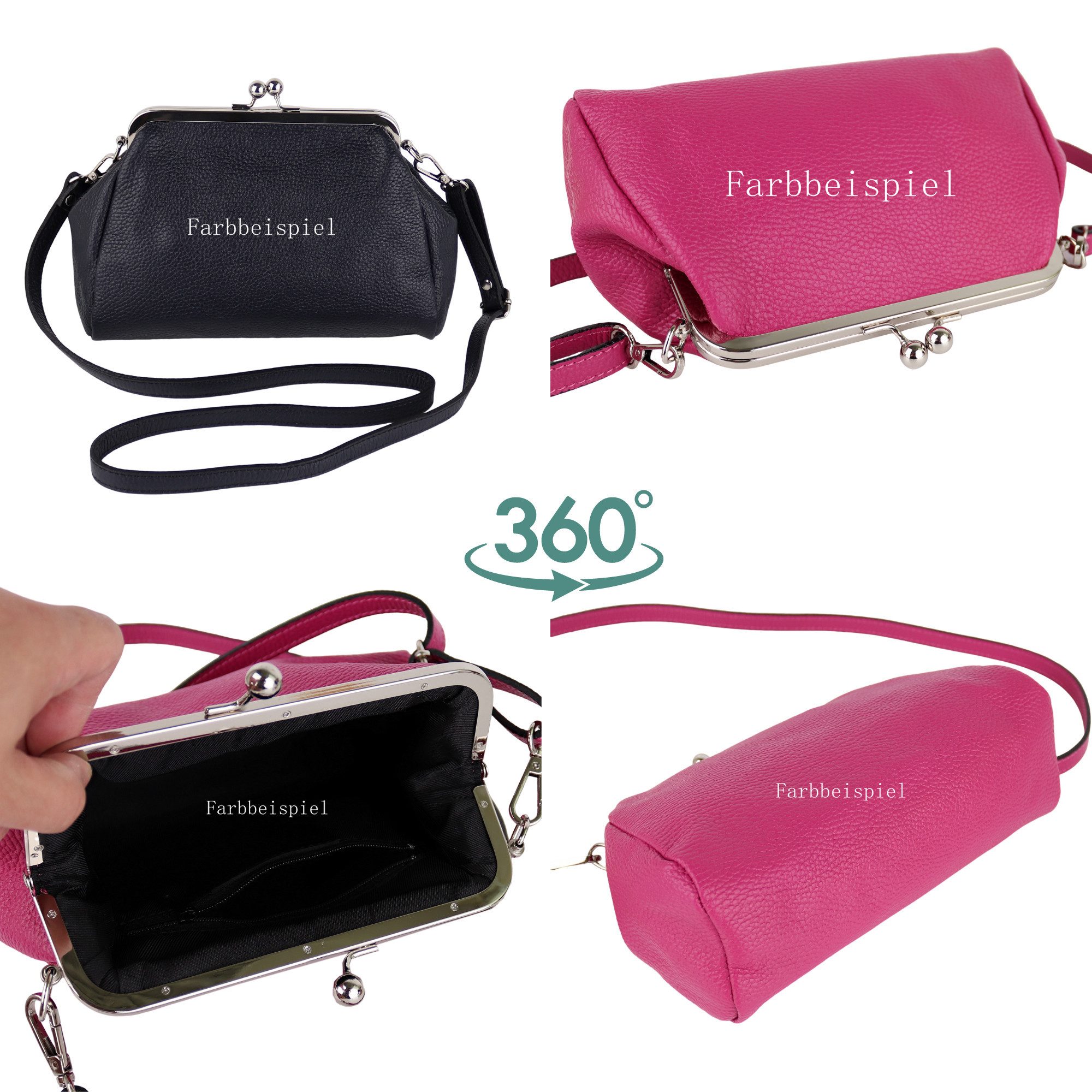 MIRROSI Umhängetasche Damen Crossbody Bag, Echtleder Made In Italy, 26x17x8 günstig online kaufen