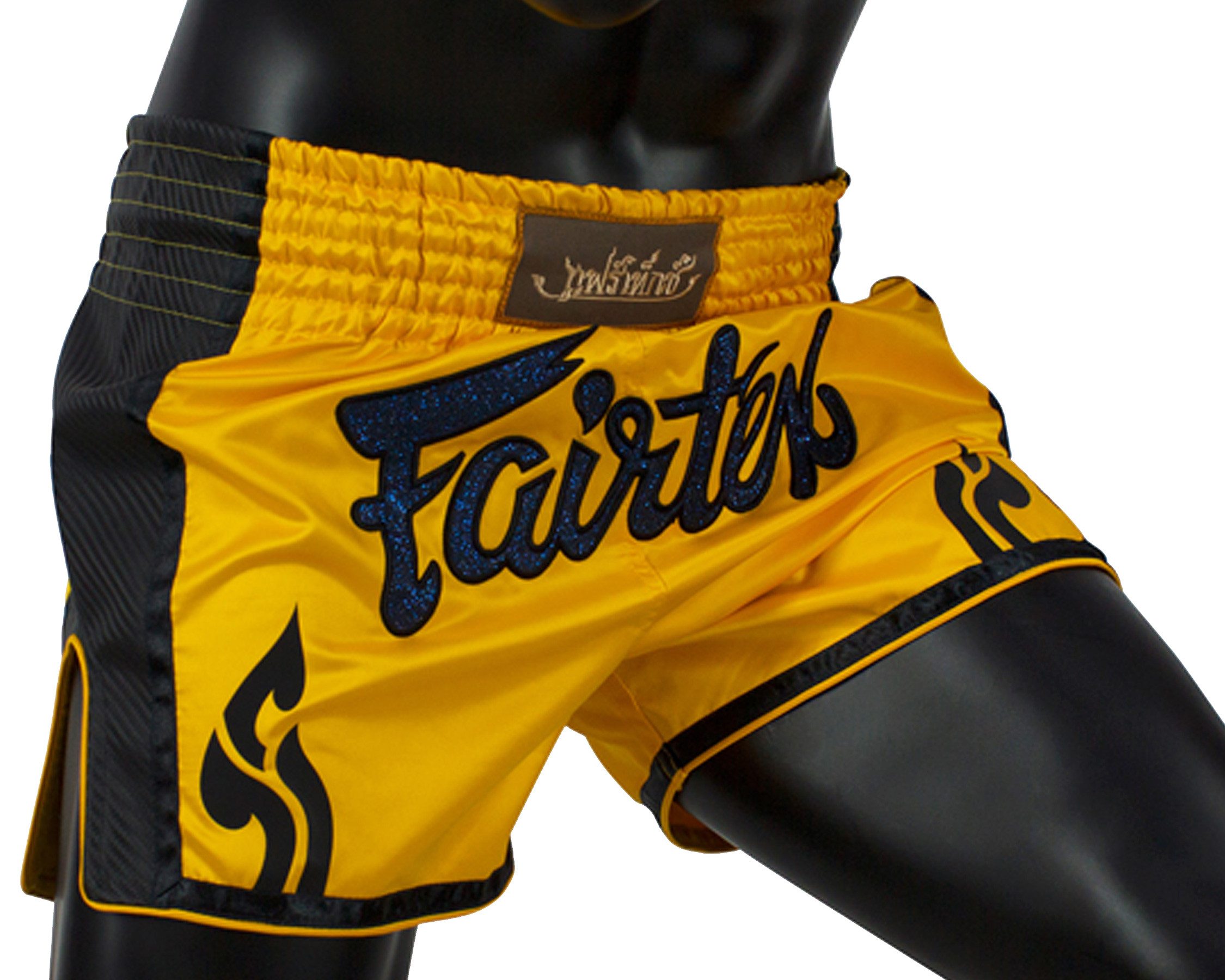 Fairtex Shorts Fairtex Muay Thai Short BS1701 Yellow Satin Fairtex BS1701 – Original Muay Thai Shorts aus Thailand