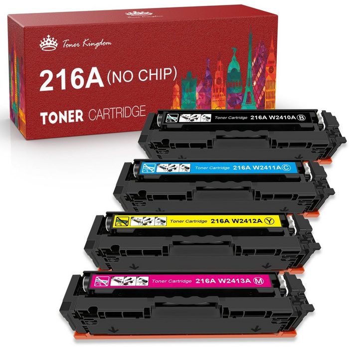 Toner Kingdom Tonerpatrone 4PK für HP 216A kein Chip Ersatz 216 A W2410A
