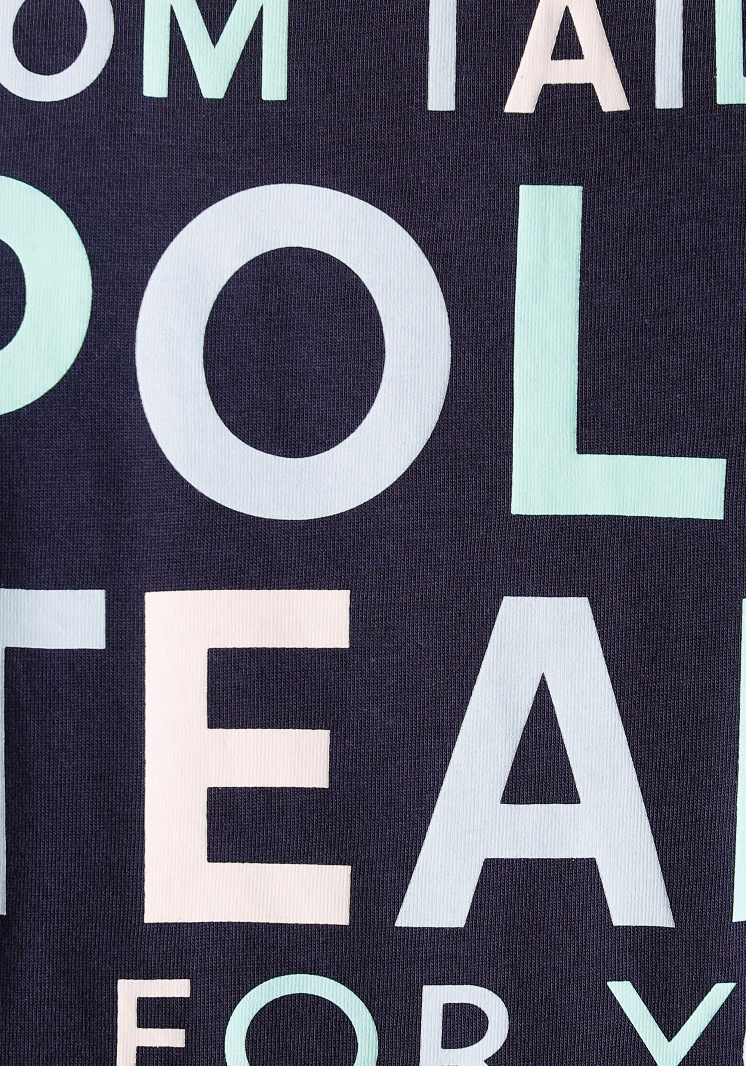 TOM Team Polo Logo-Print TAILOR großem Print-Shirt farbenfrohen