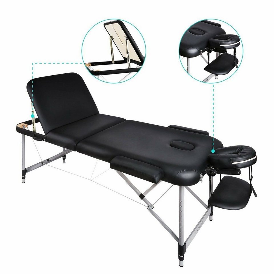 NAIPO Massagegerät, Massageliege, Massagebett Höhenverstellbaren, Klappbar