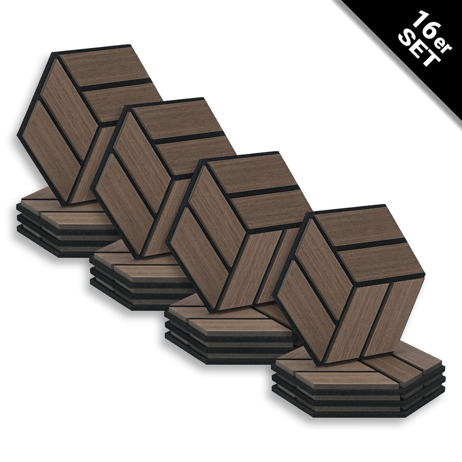 Homestyle4u Wandpaneel je 30x26 Hexagon Akustikpaneele günstig online kaufen