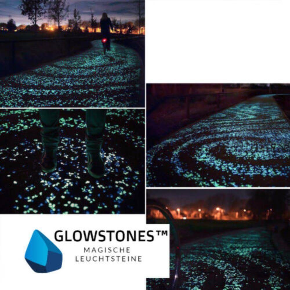 in Glow Dark leuchtend Dekosteine Fluoreszierende the Leuchtsteine MAVURA Stück] Magische Steine Aquarium Garten GlowStones Leuchtkiesel [100 Kieselsteine