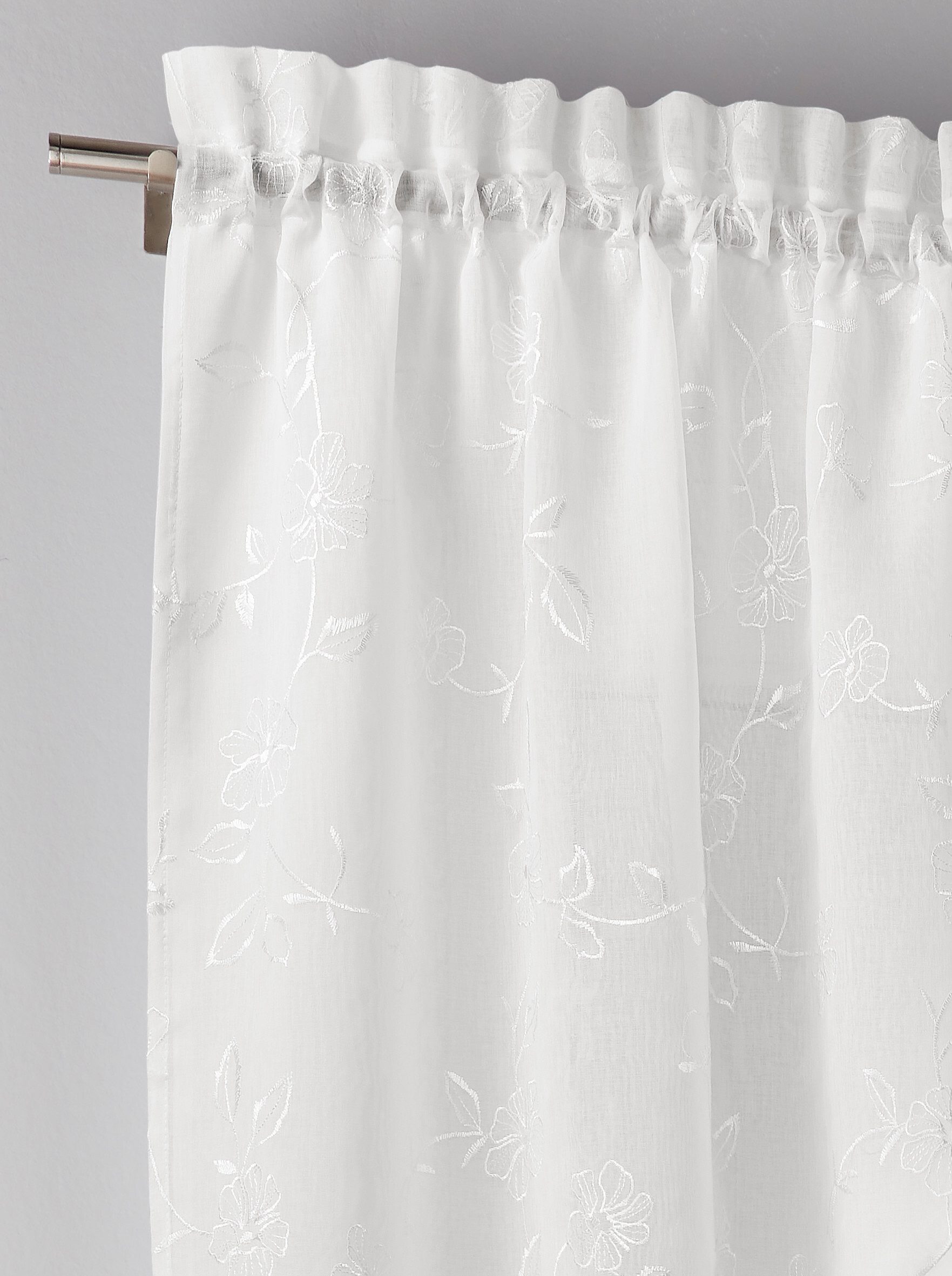 heine Gardine Gardine (2 St), Stangendurchzug, halbtransparent, Kurzgardine