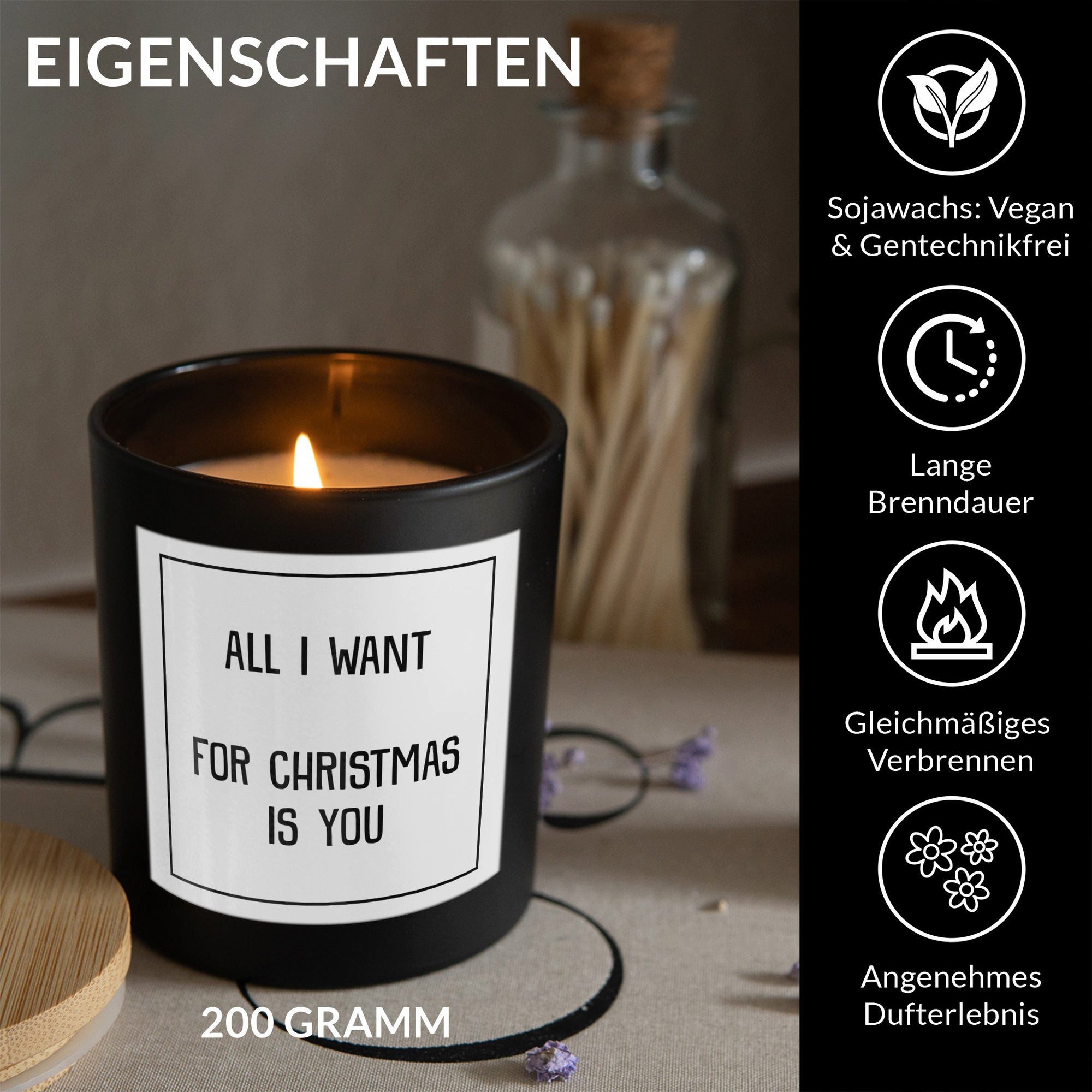 22Feels Duftkerze HANDGEMACHT Zitrus Frauen Geschenk Weihnachten Deko Glas, MADE IN GERMANY, Europäisches Sojawachs, Bambusdeckel und Glas, Vegan
