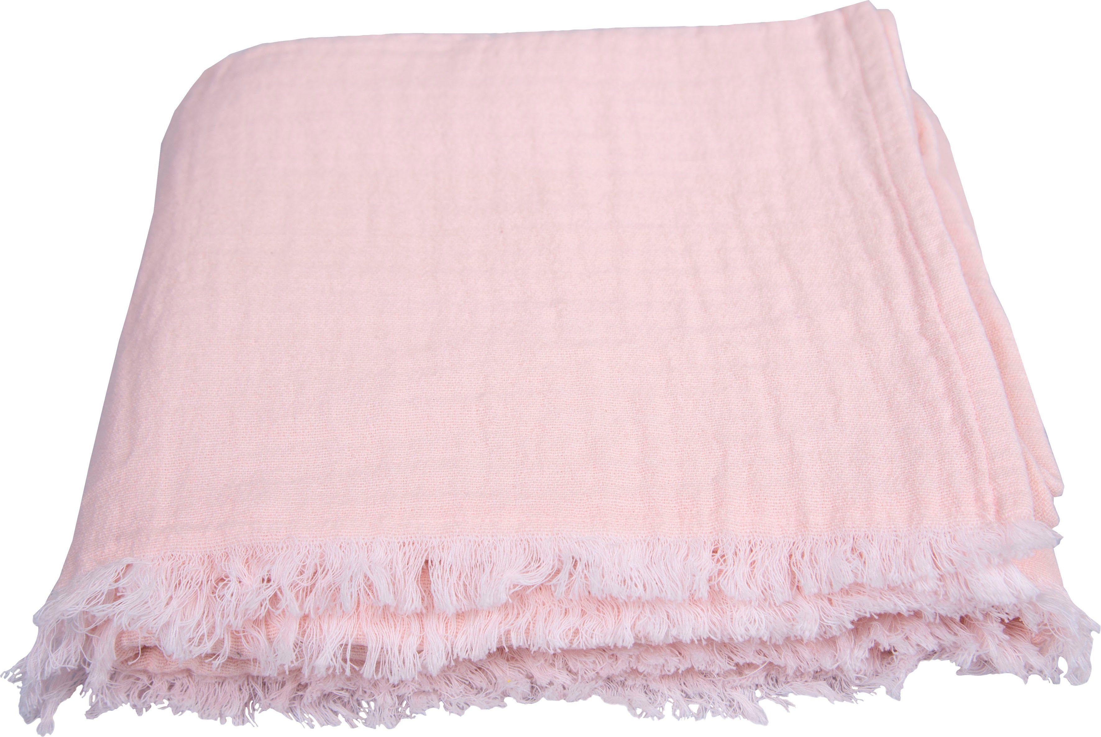 Plaid Fringed Cotton, TOM TAILOR Fransen, Kuscheldecke mit HOME