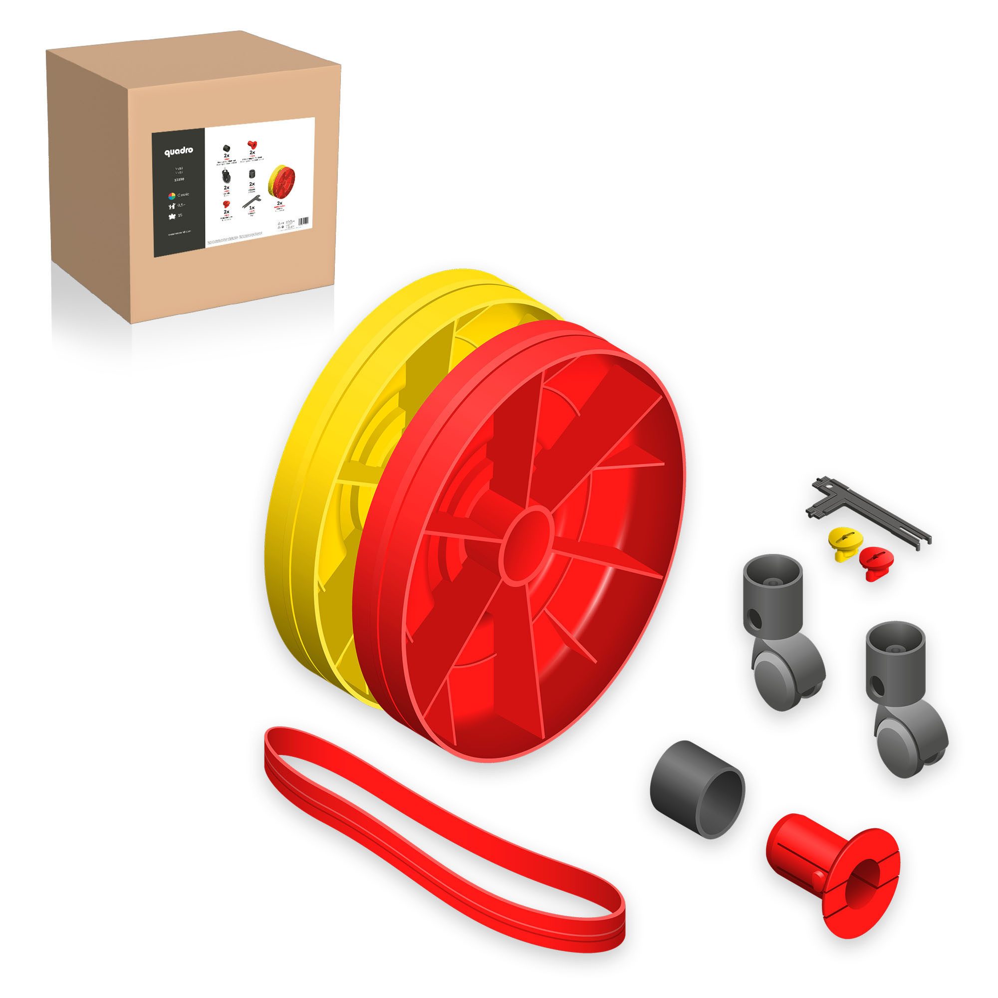 QUADRO Spielturm-Erweiterung Mobil, (Montessori-inspiriertes Erweiterungsset, Ergänzung zu Baukästen), Modulare Erweiterung für alle Baukästen, ab 6 Monaten, Made in Germany