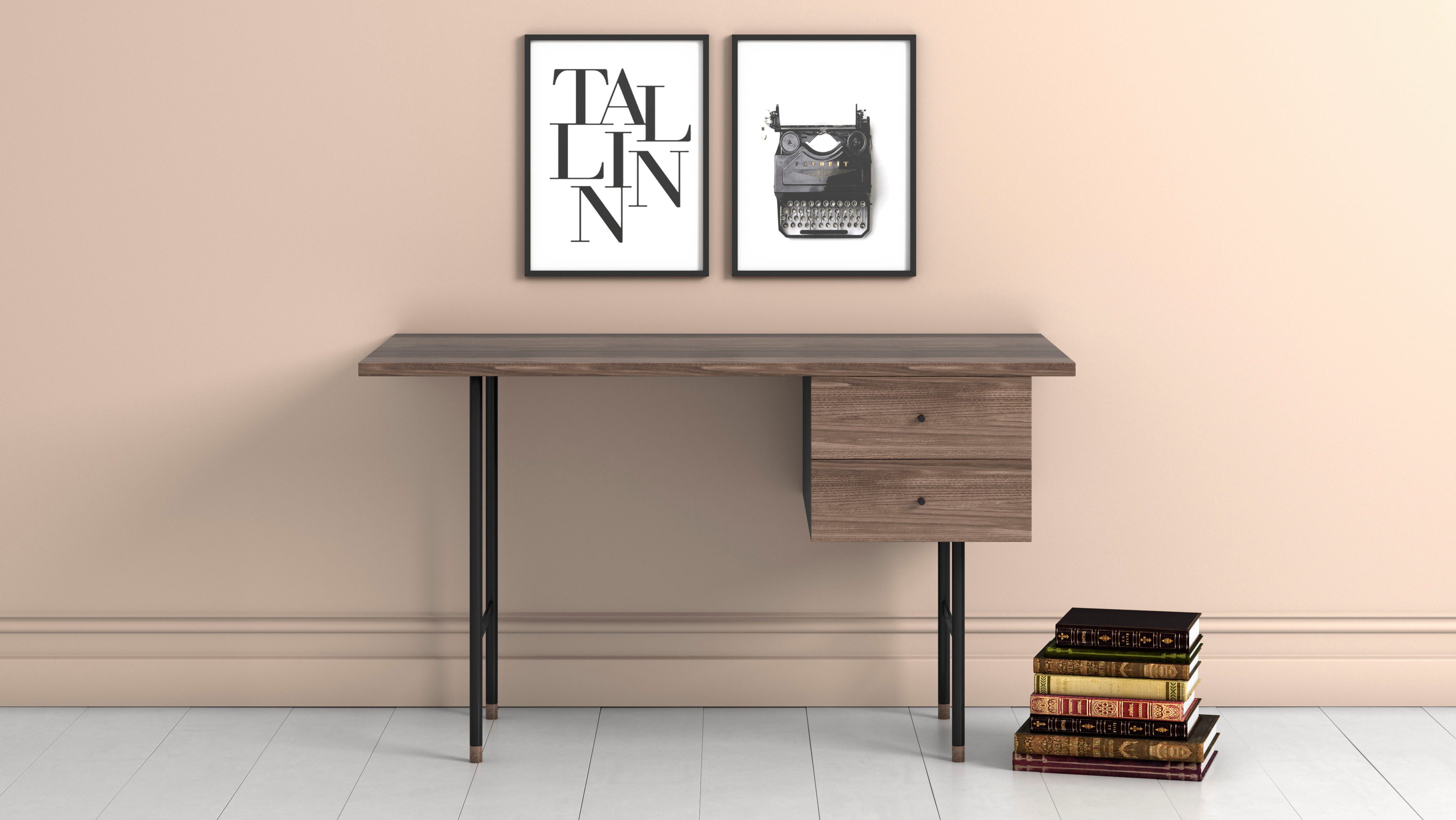 Woodman Schreibtisch Jugend, Schubladen mit Soft-Close-Funktion, Beine aus Metall, FSC®