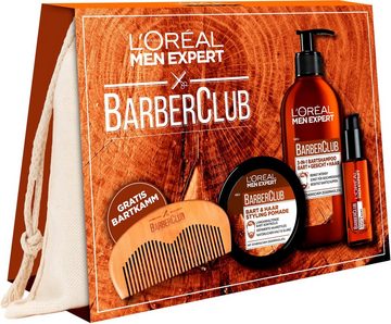 L'ORÉAL PARIS MEN EXPERT Bartpflege-Set »Barber Club Premium«, 5-tlg., die ganze Bartpflegeroutine im coolen Jutebeutel