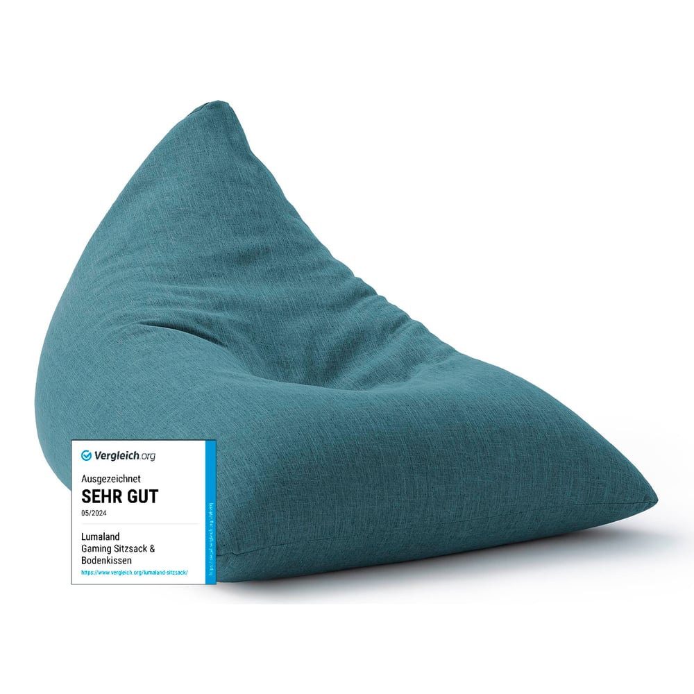 Lumaland Sitzsack Interior Line - Gaming, Bodenkissen Bean Bag Lounge Triangle 370L150x100x100cm