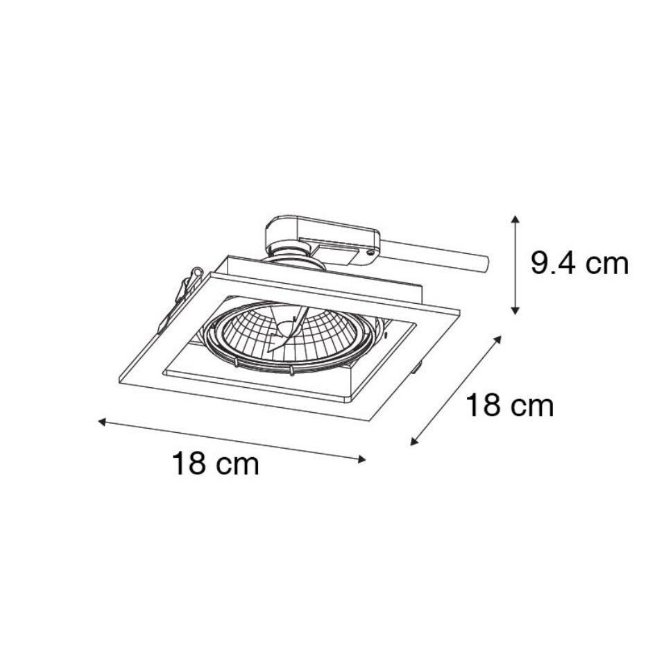 Qazqa LED Einbaustrahler Artemis, ohne Leuchtmittel, Warmweiß, QAZQA Downlight, gu10, Schwarz, Aluminium, Modern