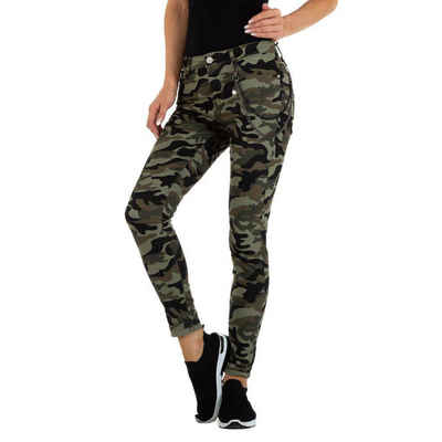 Ital-Design Skinny-fit-Jeans Damen Camouflage Skinny Jeans in Camouflage