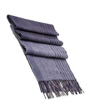 MayTree Kaschmirschal zweifarbiger Schal Unisex aus 100% Kaschmir, gewebt gestreift blau, (Stück, 1-St), 100 % Kaschmir