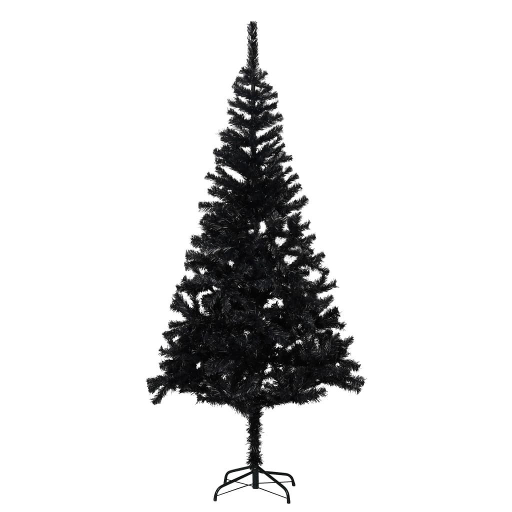 vidaXL Künstlicher Weihnachtsbaum Künstlicher Weihnachtsbaum mit Ständer Schwarz 210 cm PVC