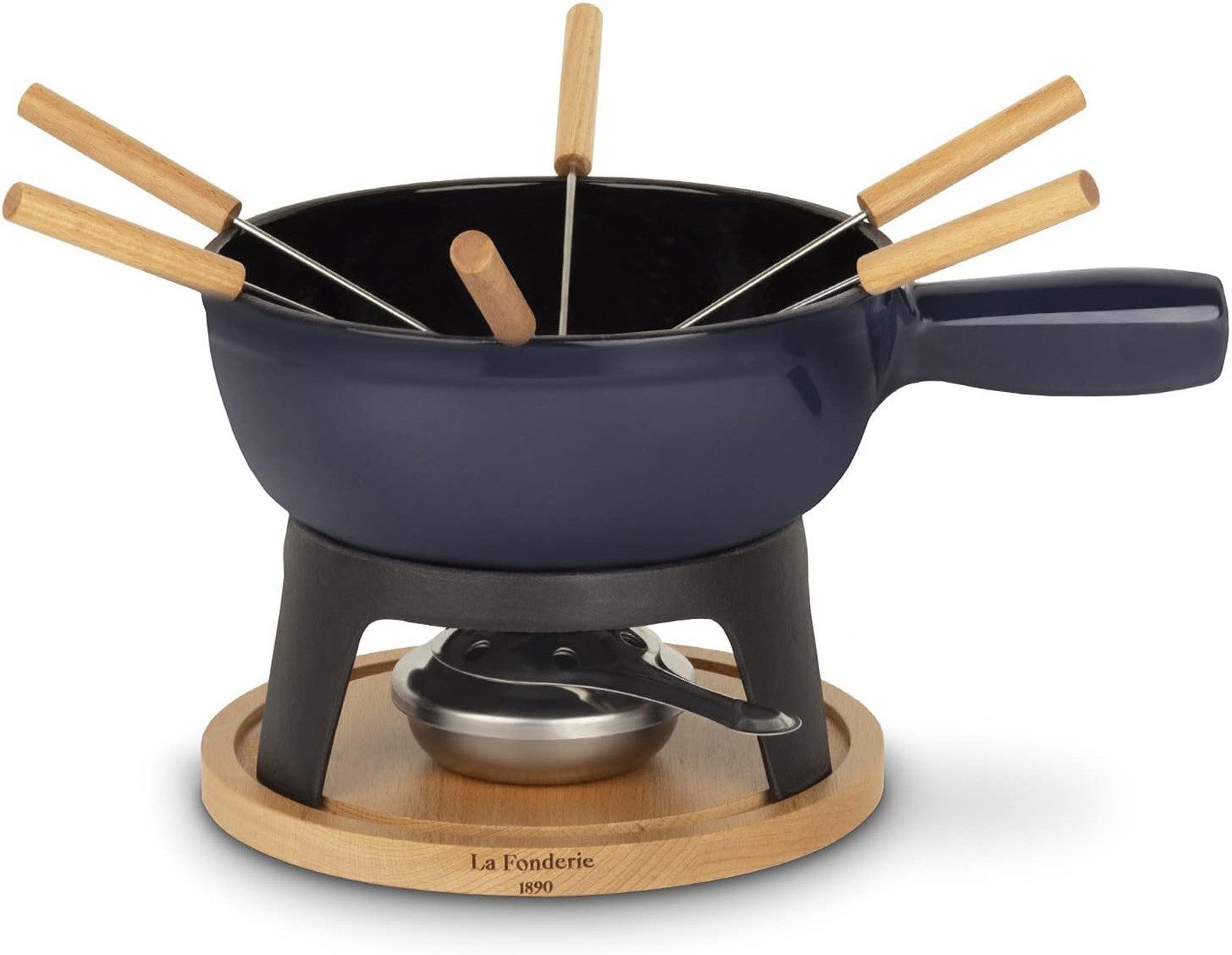 H.Koenig Fondue Mont Joux La Fonderie 1890 Fondue Set in Holz-Optik