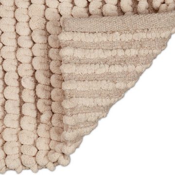 Badematte Badematte aus Chenille 50x80 cm relaxdays, Höhe 20 mm, Baumwolle, Beige