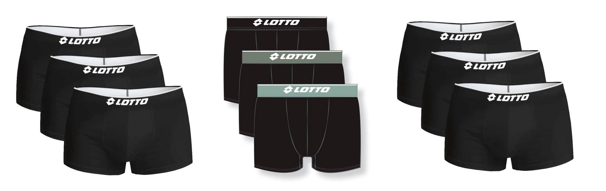 Lotto Boxershorts Herren Comfort Boxershorts 9er-Pack Basic (9 Stück)