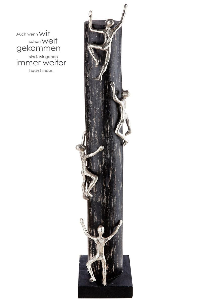 GILDE Dekoobjekt Holz Skulptur schwarz Hoch günstig online kaufen
