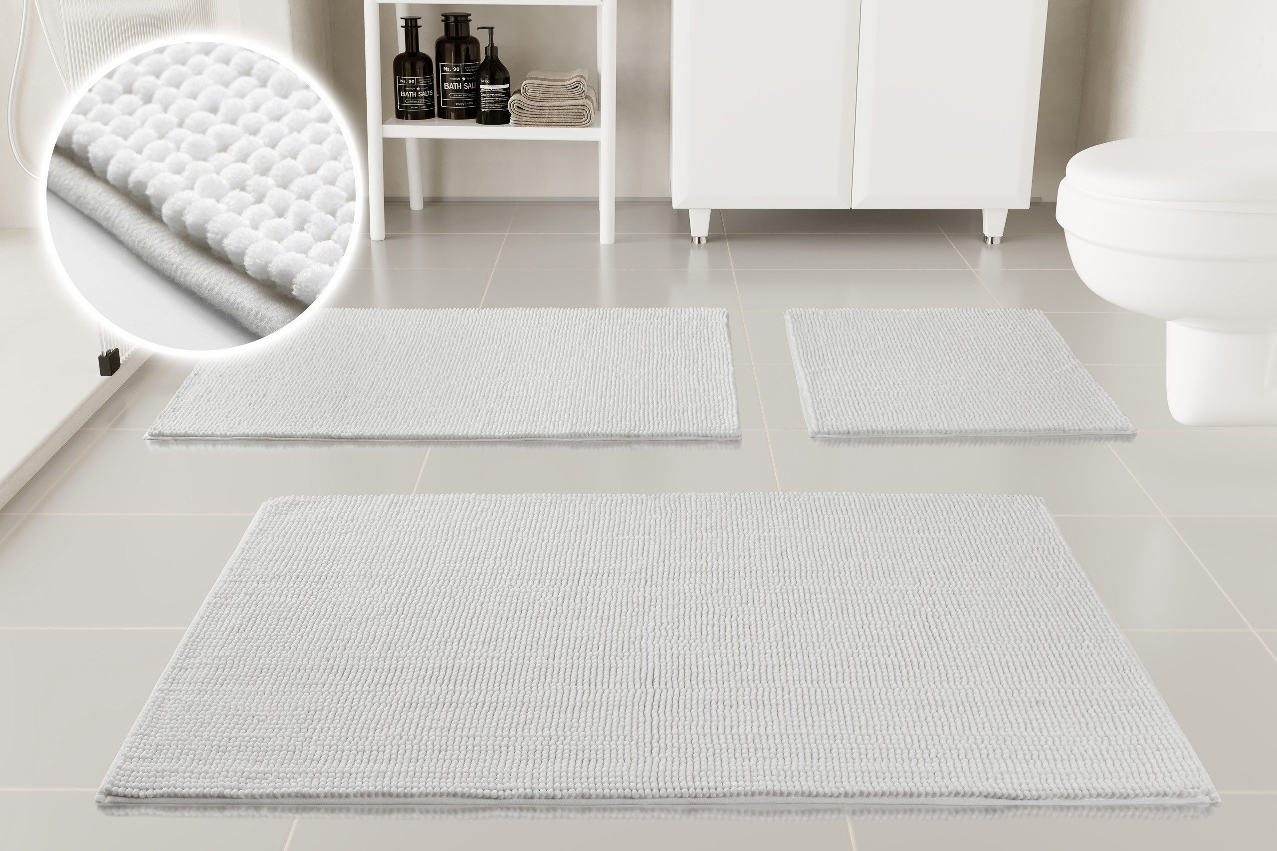 OTTO home Badematte Kaelan, weicher Chenille, Höhe 14 mm, rutschhemmend beschichtet, fußbodenheizungsgeeignet, Polyester, rechteckig, Badvorleger, Badteppich weiches Chenille, pastellfarben, Badezimmer