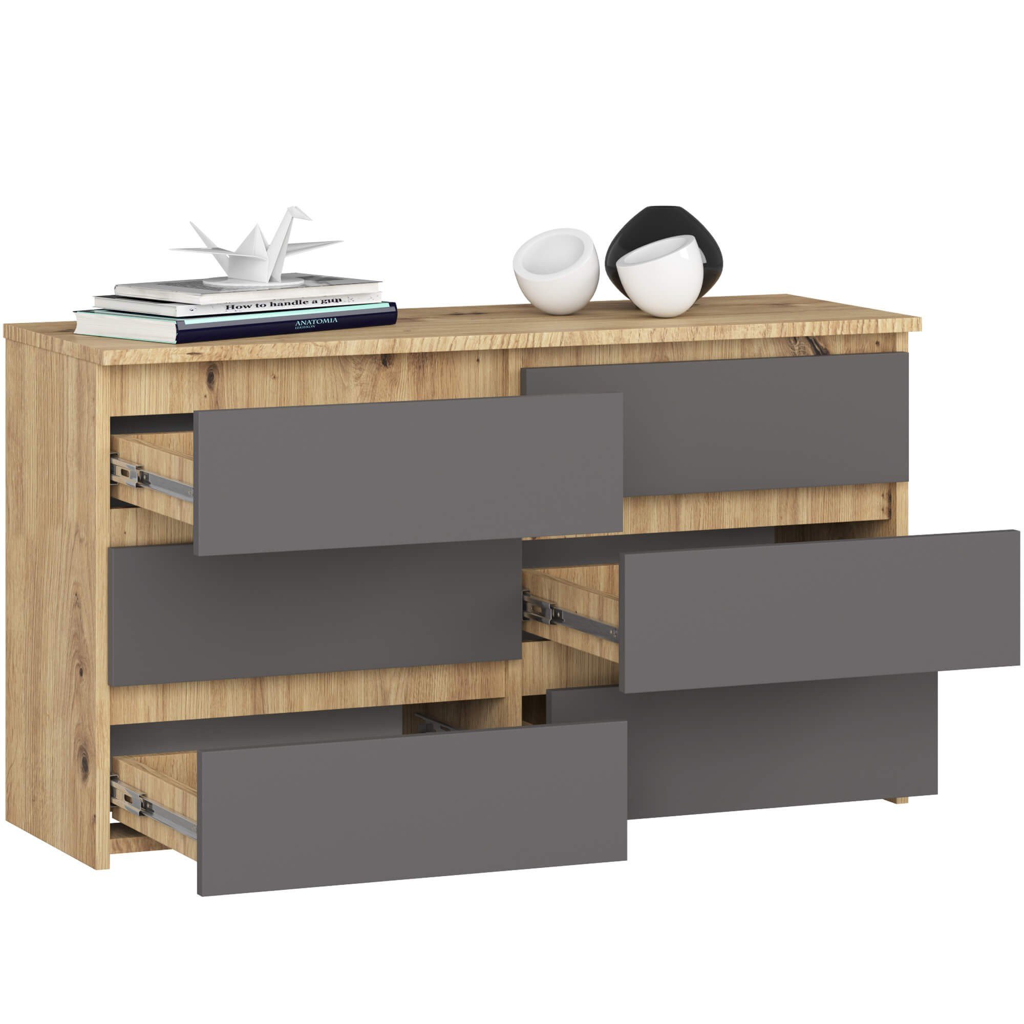 Raumhirsch Furniture Kommode Elegante Kommode 6 Schubladen - Zeitloser Stauraum - Anrichte, (viele Farbvarianten - Maße: 100 x 57 x 35 cm) - Hochwertig & stabil