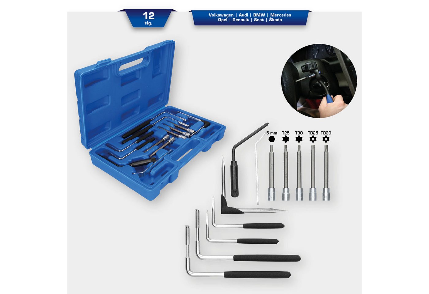 Thumbnail - Brilliant Tools Montagewerkzeug BRILLIANT TOOLS Airbag-Demontage-Satz 12tlg. - BT511150