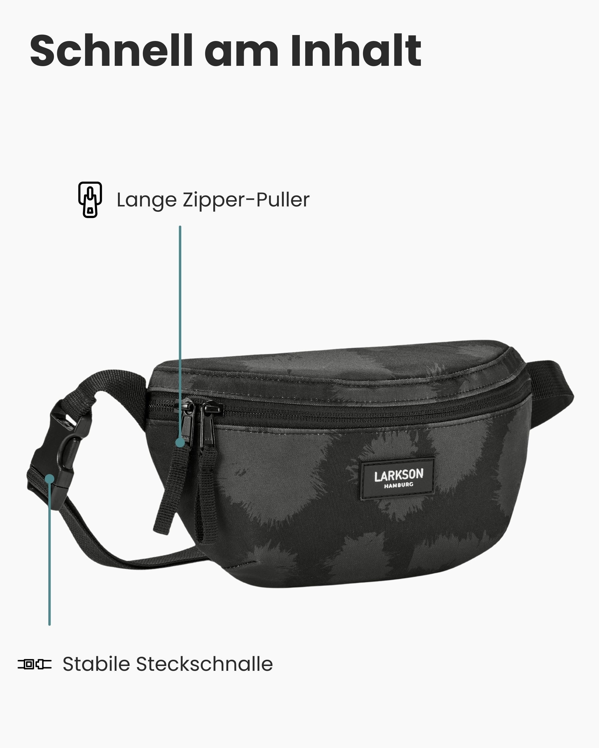 LARKSON Gürteltasche Finn Bauchtasche Damen Herren (1-tlg), Hip Bag mit großem Fach, Wasserabweisend