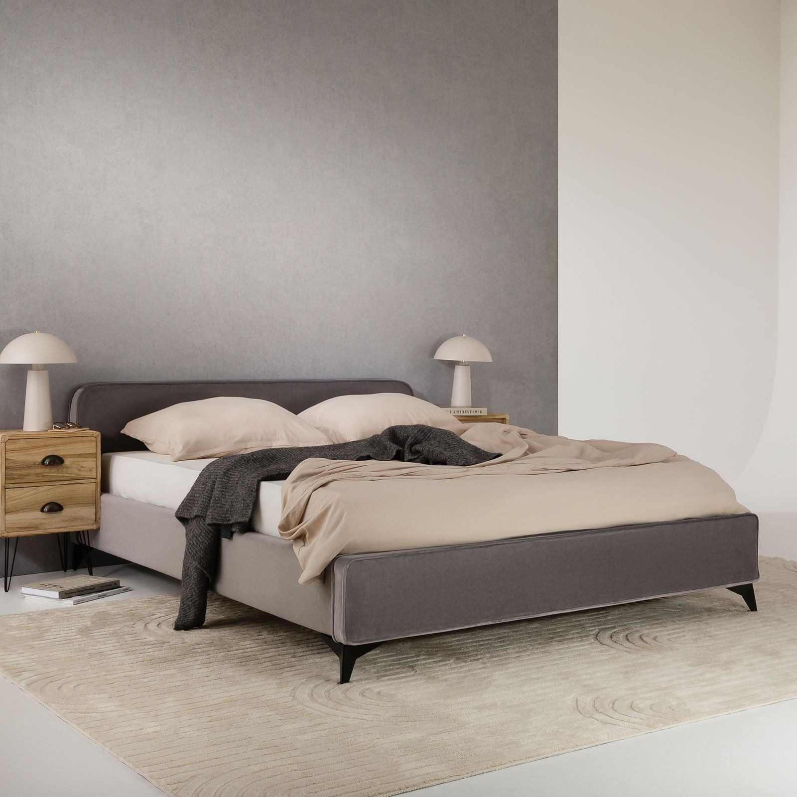 IDIMEX Polsterbett LAVORO, Bett 140x200 cm mit Lattenrost und weichem Stoff günstig online kaufen