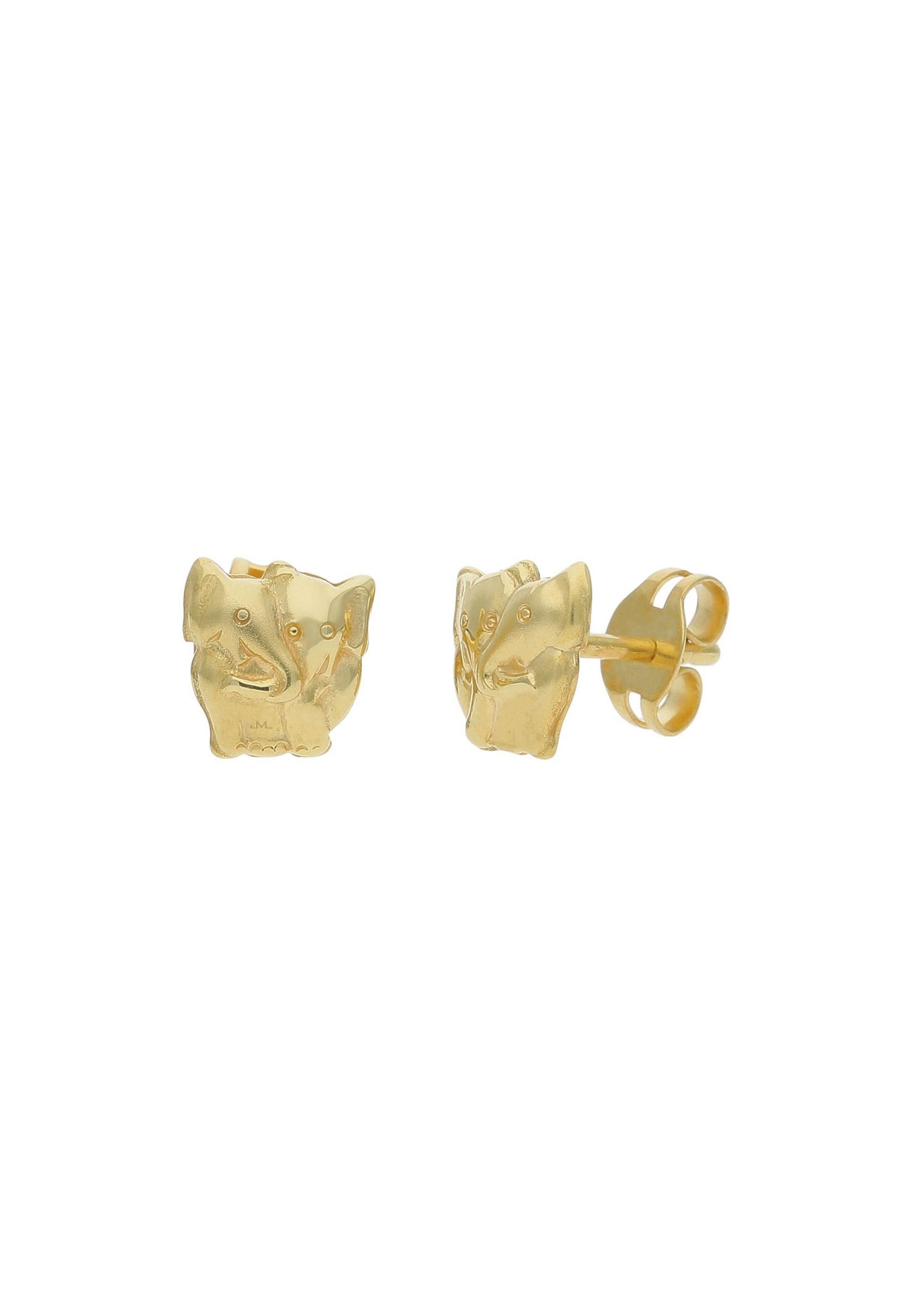 JuwelmaLux Paar Ohrstecker Ohrstecker Gold Elefanten Ohrringe 6,8 x 6,5 mm (2-tlg), Mädchen Kinderohrstecker Gold 333/000, inkl. Schmuckschachtel