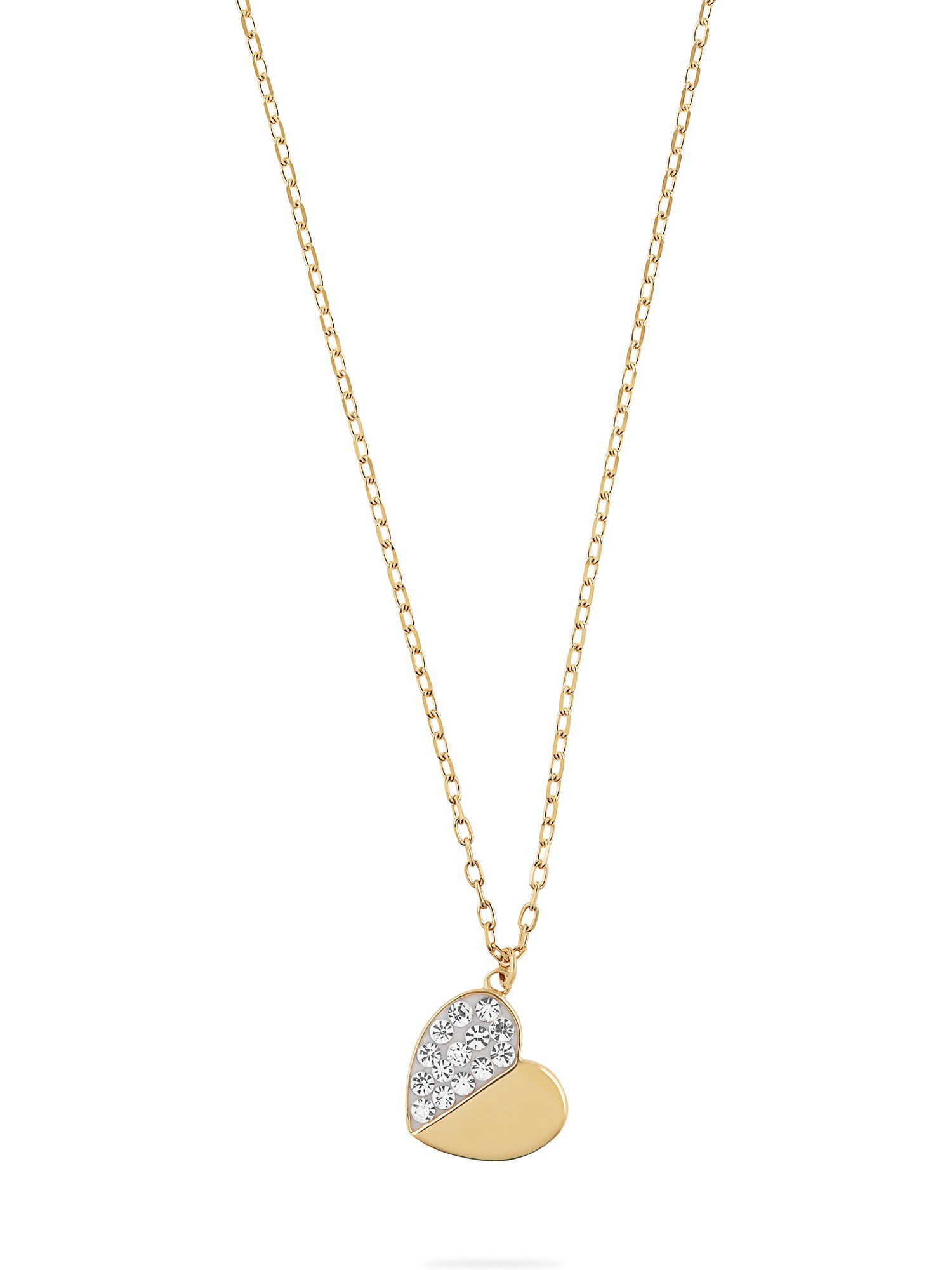 FAVS Collier FAVS Damen-Kette 375er Gelbgold 15 Kristall Herz