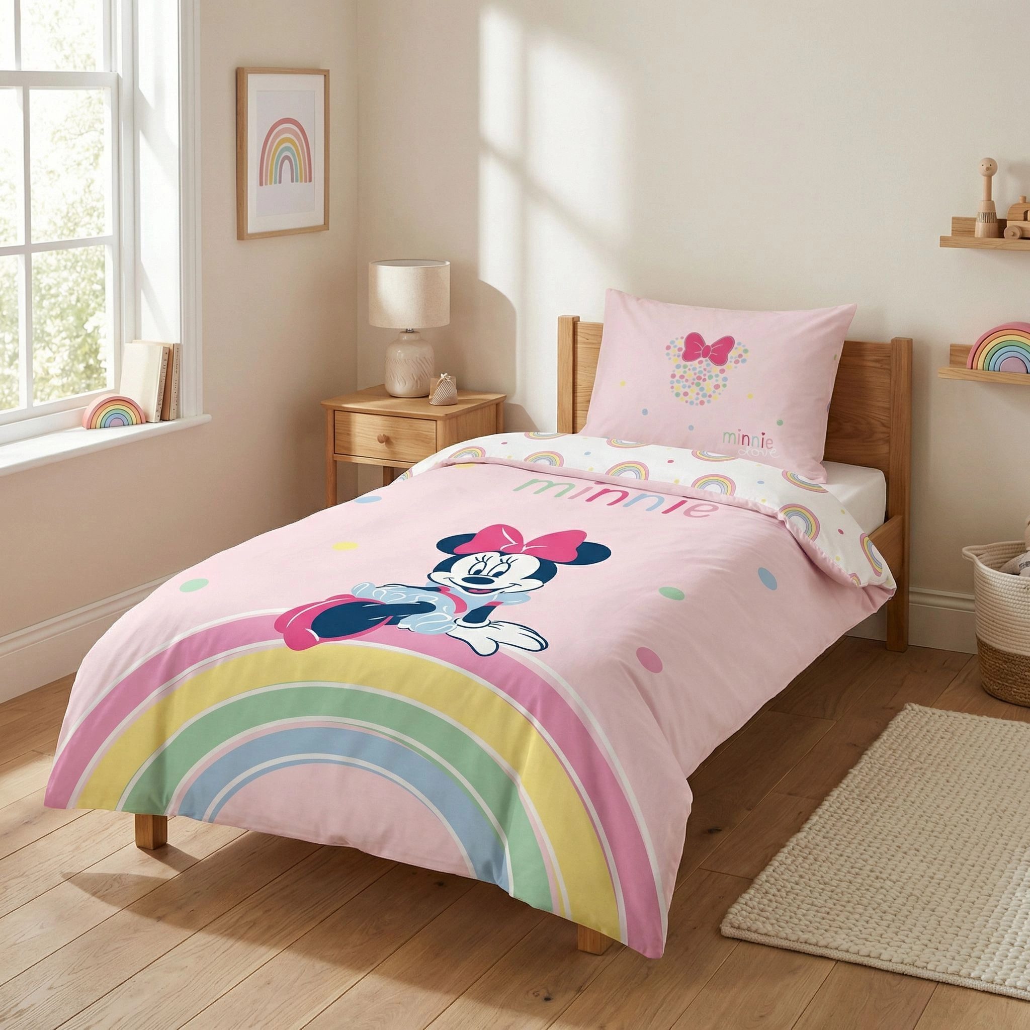 Disney Bettwäsche Disney Minnie Maus Kinder Mikrofaser Bettwäsche 2tlg. Set, 2 teilig, 135/140x200 cm 65x65 cm