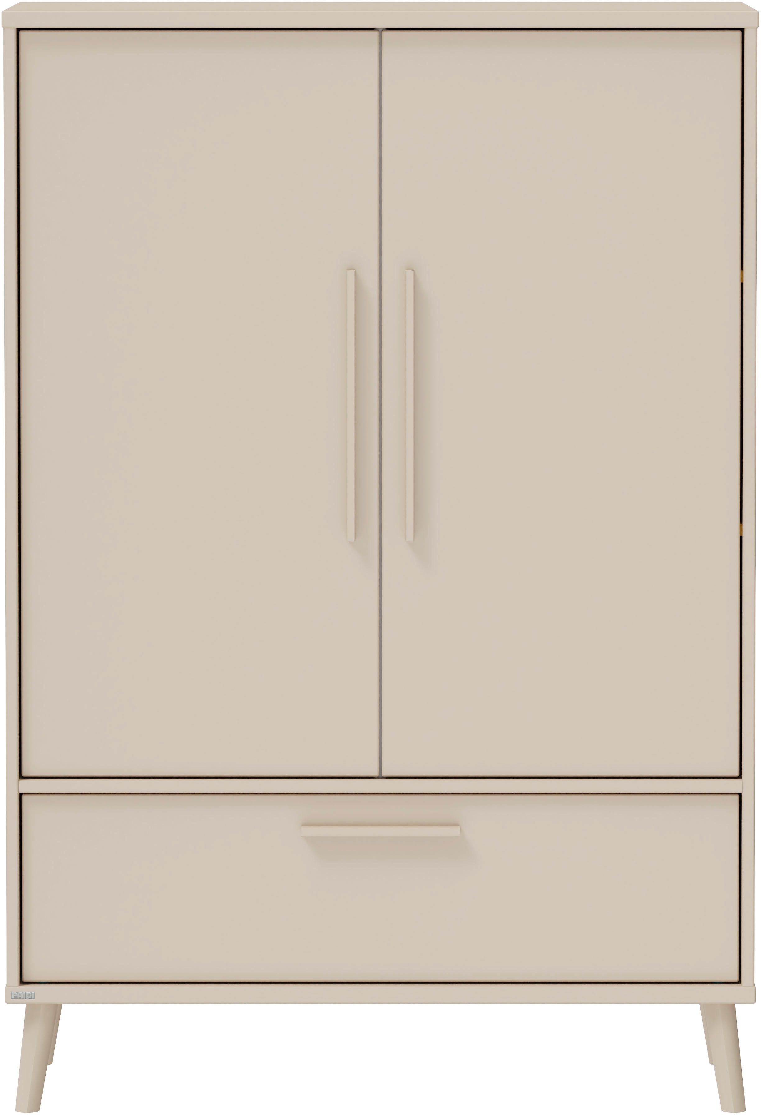 PAIDI Kleiderschrank EEFJE in Beige mit Schublade und Türen, verschiedene Ausführungen (B/H/T ca. 95-123/139-204/41-57cm, mit 2 oder 3 Türen + Tiny-Variante) stabiler Drehtürenschrank aus Holz, mit Soft-Close-Funktion