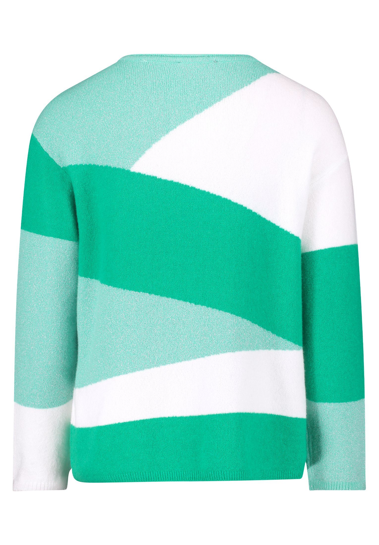 Betty Intarsie Strickpullover Color Blocking Patch mit (1-tlg) Green/Petrol Barclay