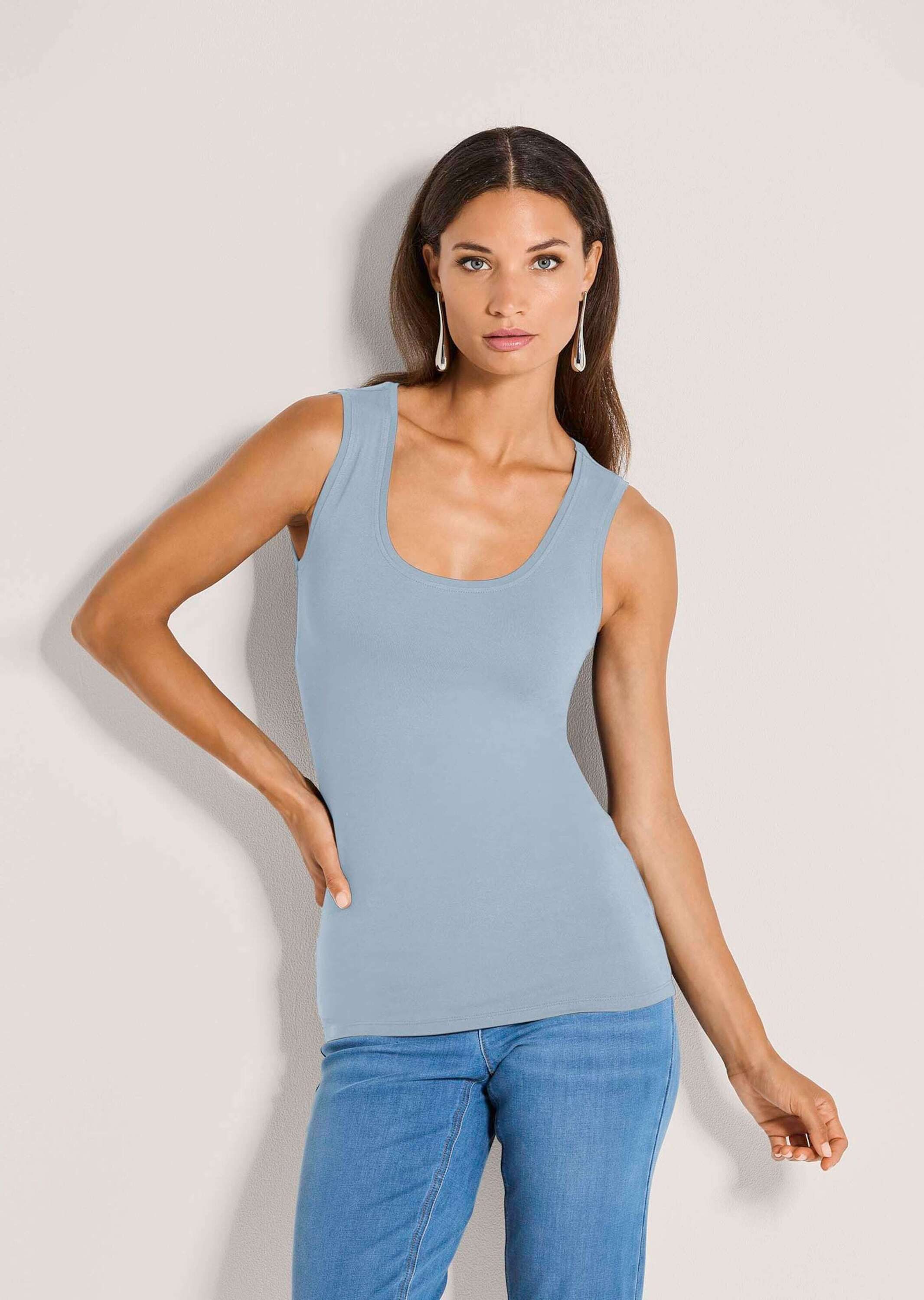 MADELEINE Shirttop Tanktop mit breiten Trägern Tanktop ohne Ärmel und mit breiten Trägern