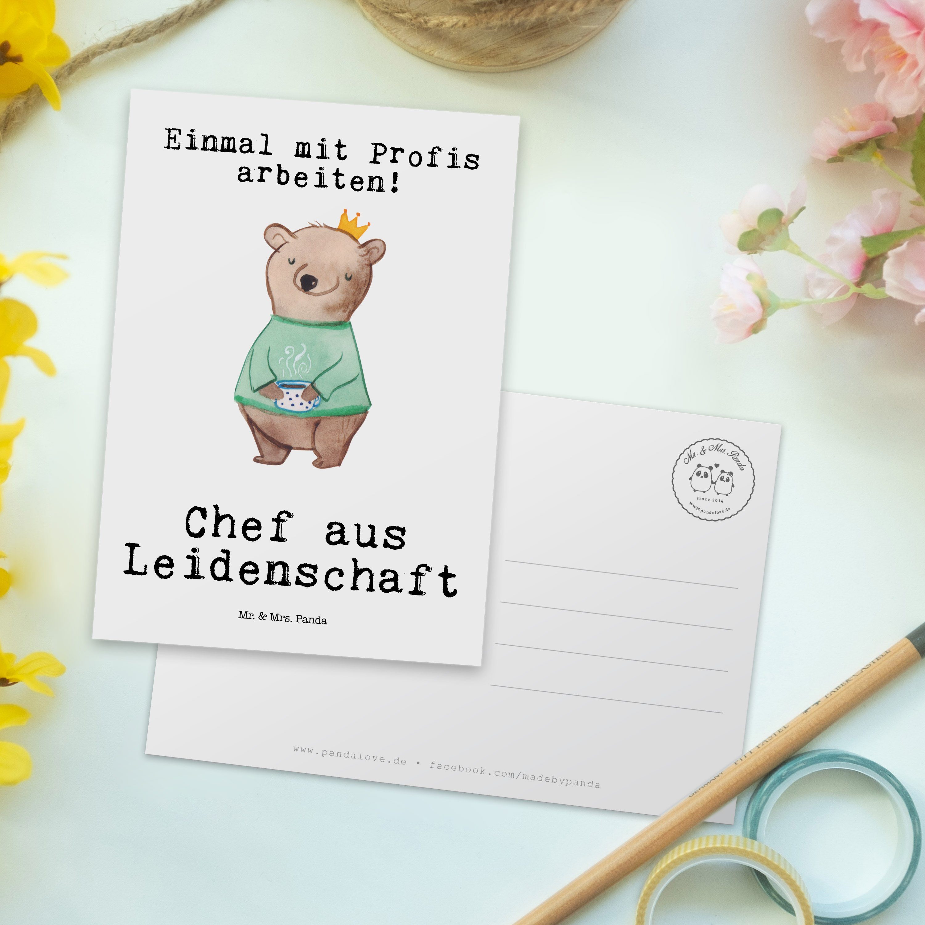 Mrs. Leidenschaft - Weiß Einladung, Panda Chef aus & Führungskraft, Postkarte Geschenk, - Mr. Gr