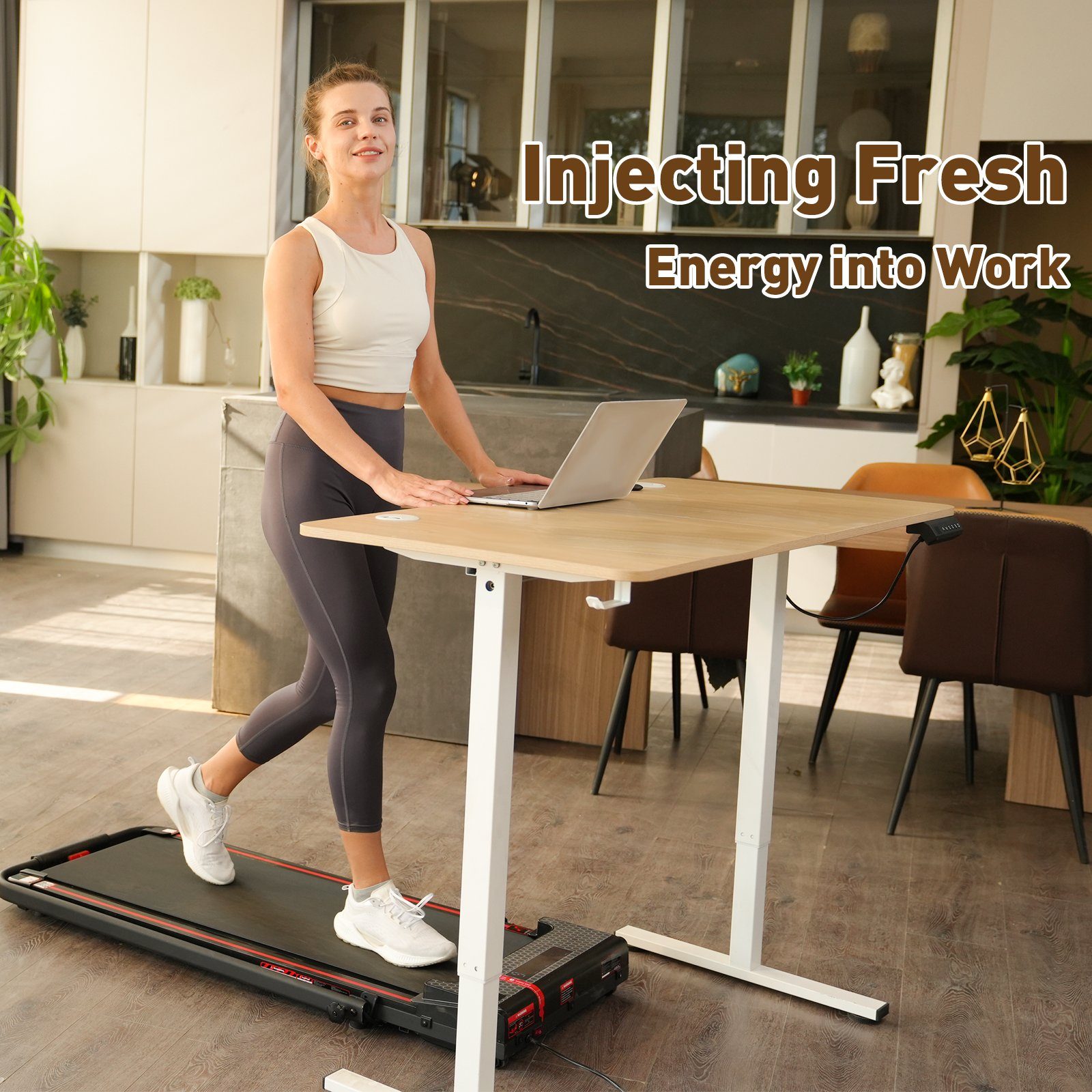 HOMAVO Schreibtisch Höhenverstellbarer schreibtisch mit Memory- und Rebound günstig online kaufen