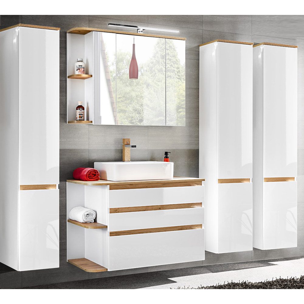 Lomadox Badmöbel-Set CAMPOS-56, (Spar-Set, 7-St), weiß günstig online kaufen