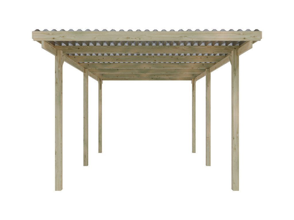 Woodtex Gartenhaus WOODTEX Carport 304×676 cm, BxT: 304x676 cm, Holz-Gartenhaus mit Flachdach, wetterfest & witterungsbeständig