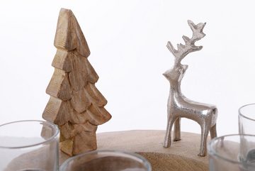 Home affaire Teelichthalter Weihnachtsdeko, Adventsleuchter (1 St), aus Mangoholz, für vier Teelichter