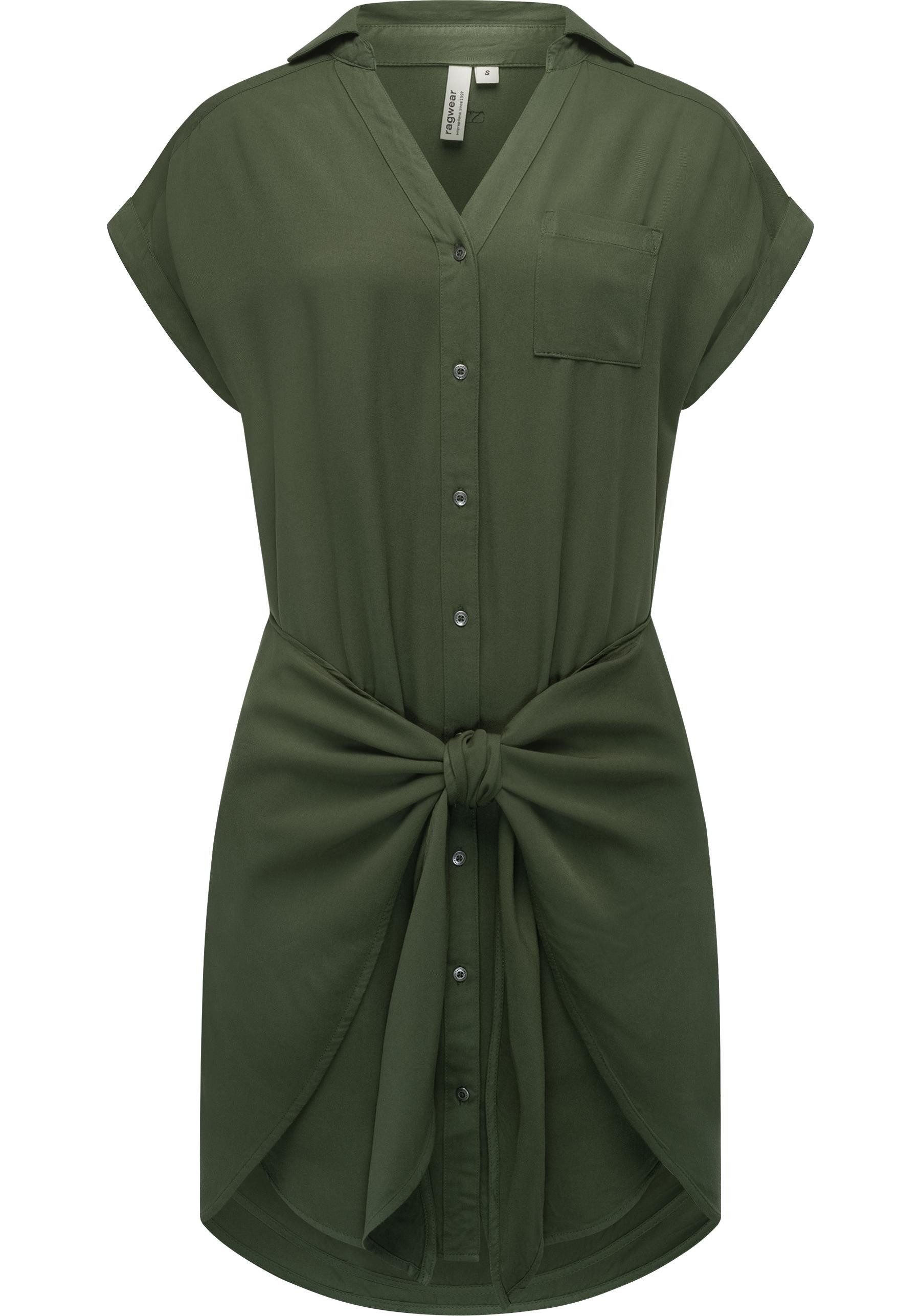 Ragwear Blusenkleid Bahaya stylisches Damen Sommerkleid mit Bindeband