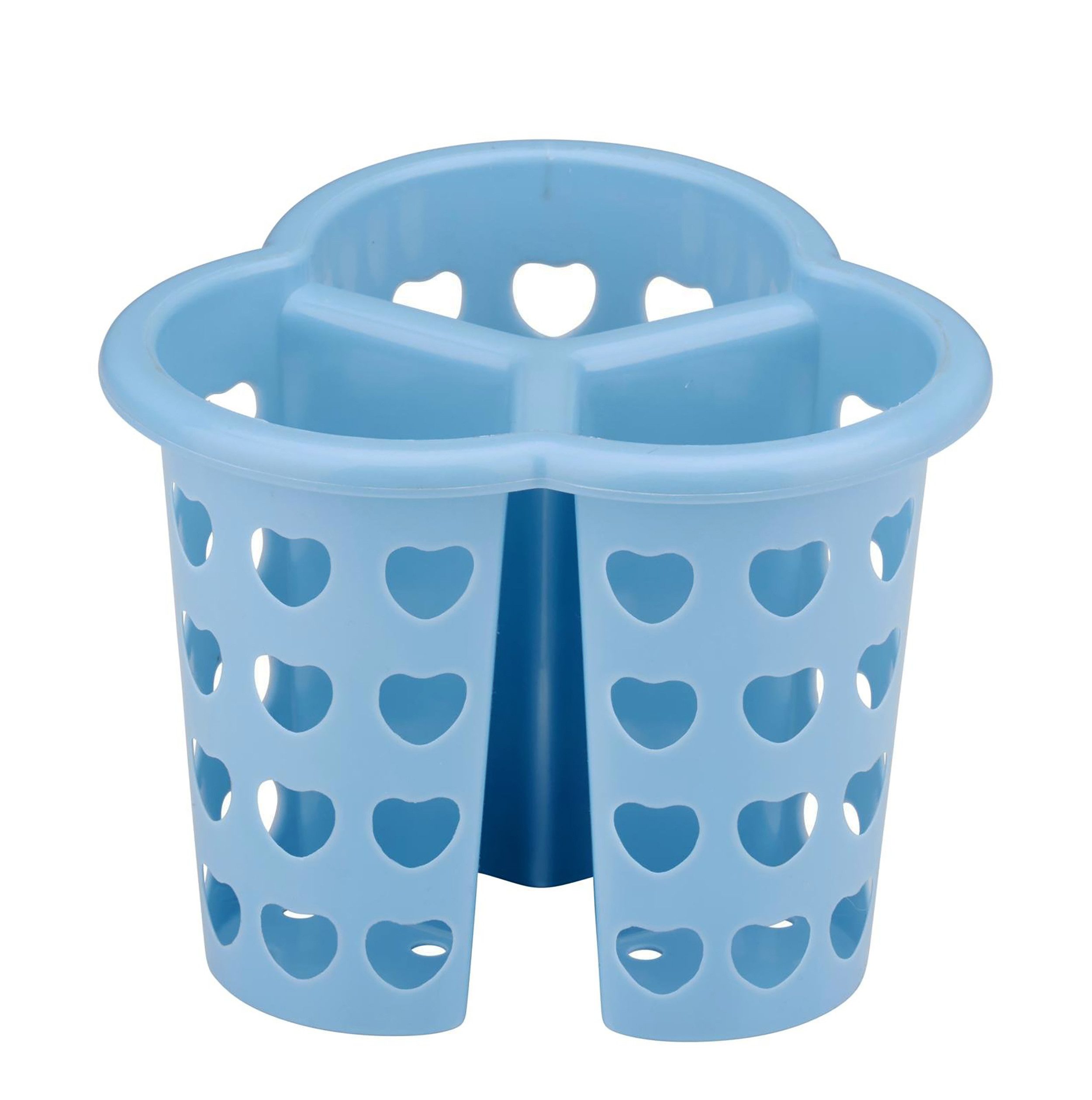 *Alpina* Besteckhalter BESTECKHALTER mit 3-Fächer Ø15,5cm aus Kunststoff 92 (Blau), Besteckkorb Abtropfkorb Besteckständer Besteck Halter Korb