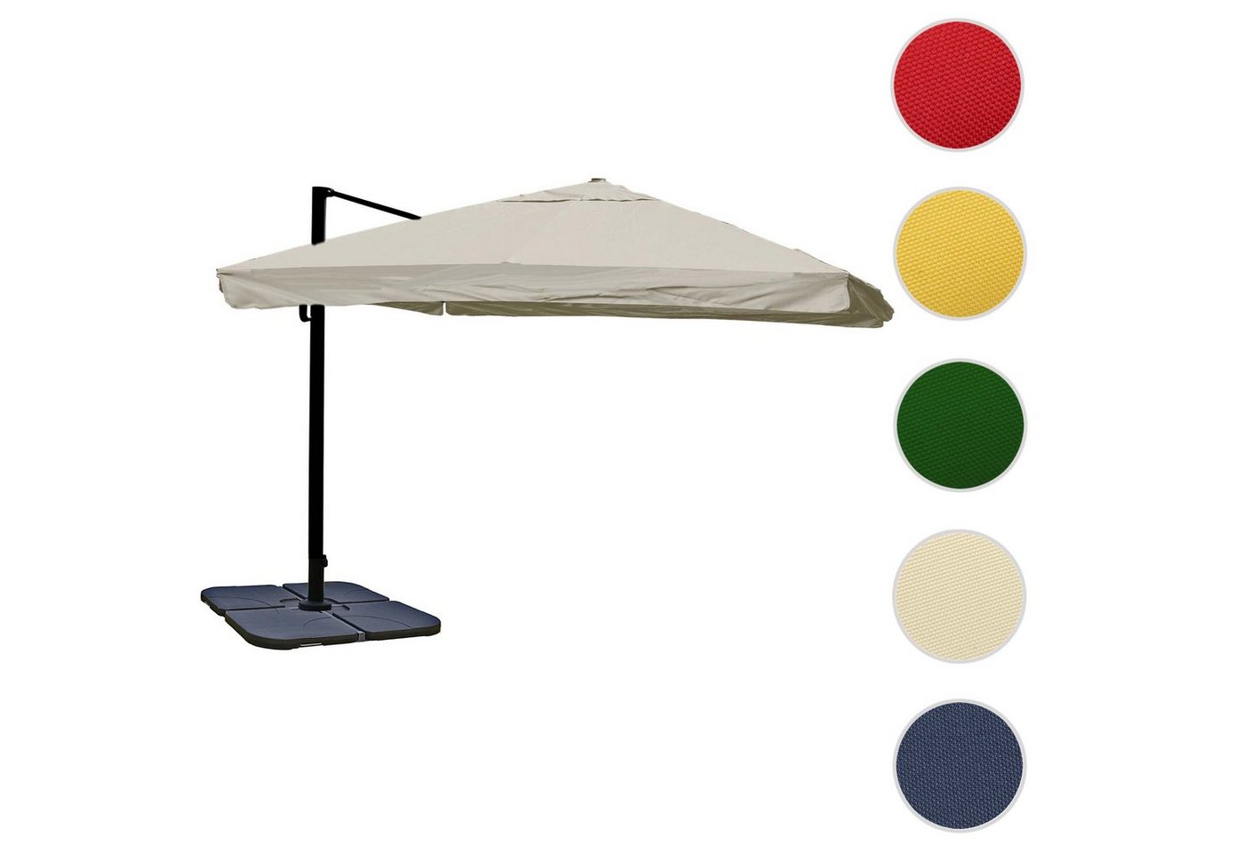 Thumbnail - MCW Ampelschirm MCW-A96-17, LxB: 350x350 cm, Inklusive Bodenkreuz, Mit 5-facher Höhen-/ Neigungswinkelverstellung