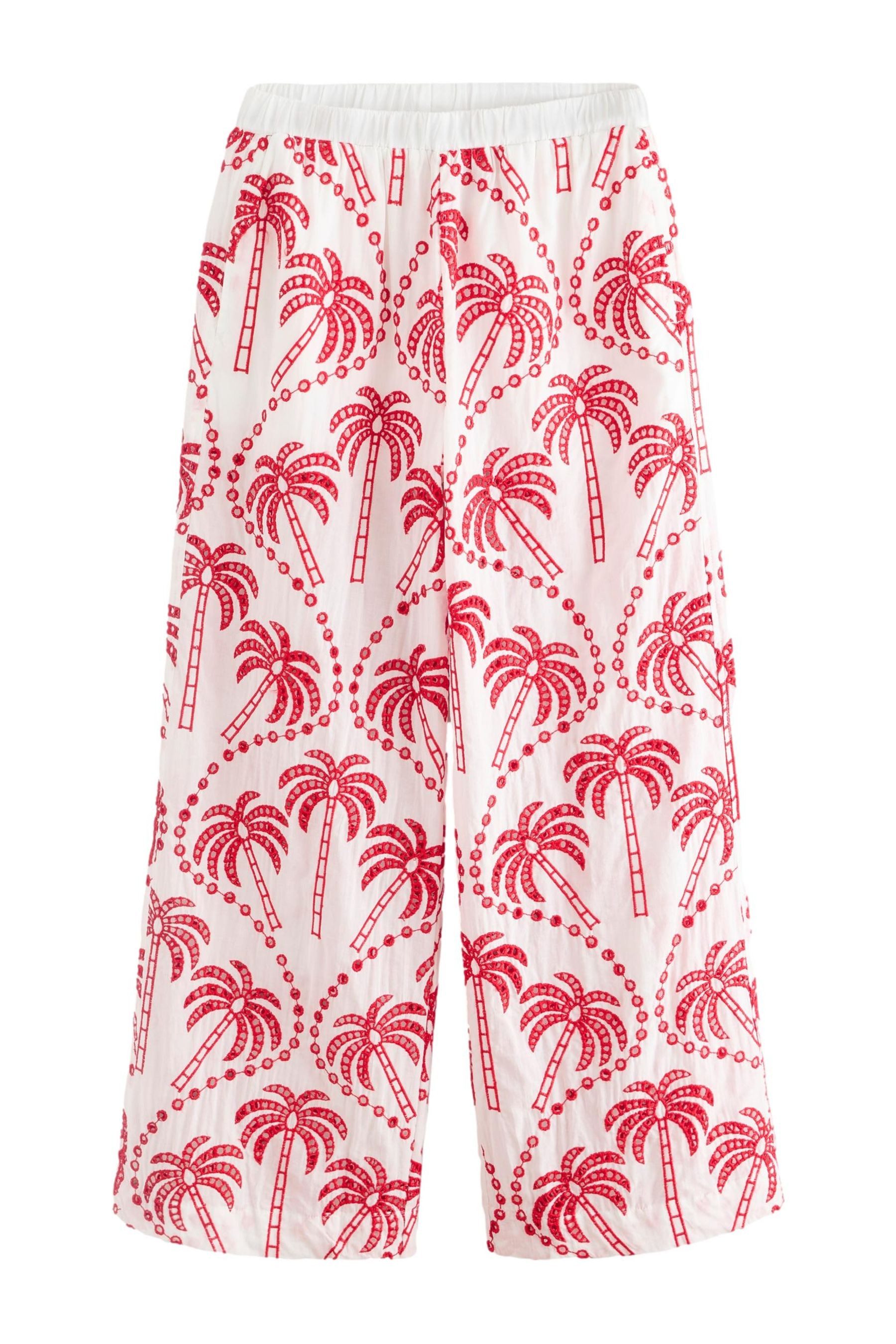 Next Palazzohose Hose mit Stickerei, Palme-Print günstig online kaufen