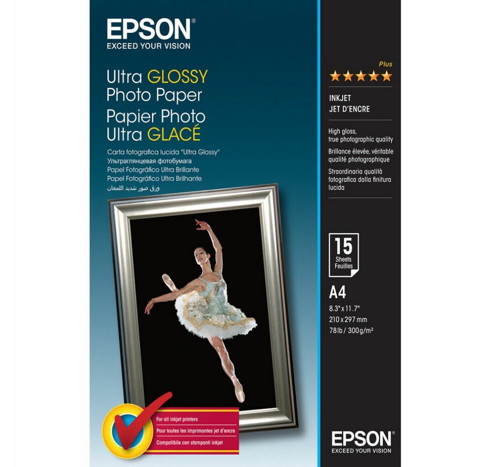 Thumbnail - Epson Fotopapier Ultra Glossy Photo Paper A4 210 X 297 Mm - 15 Sheets Ultra Glossy