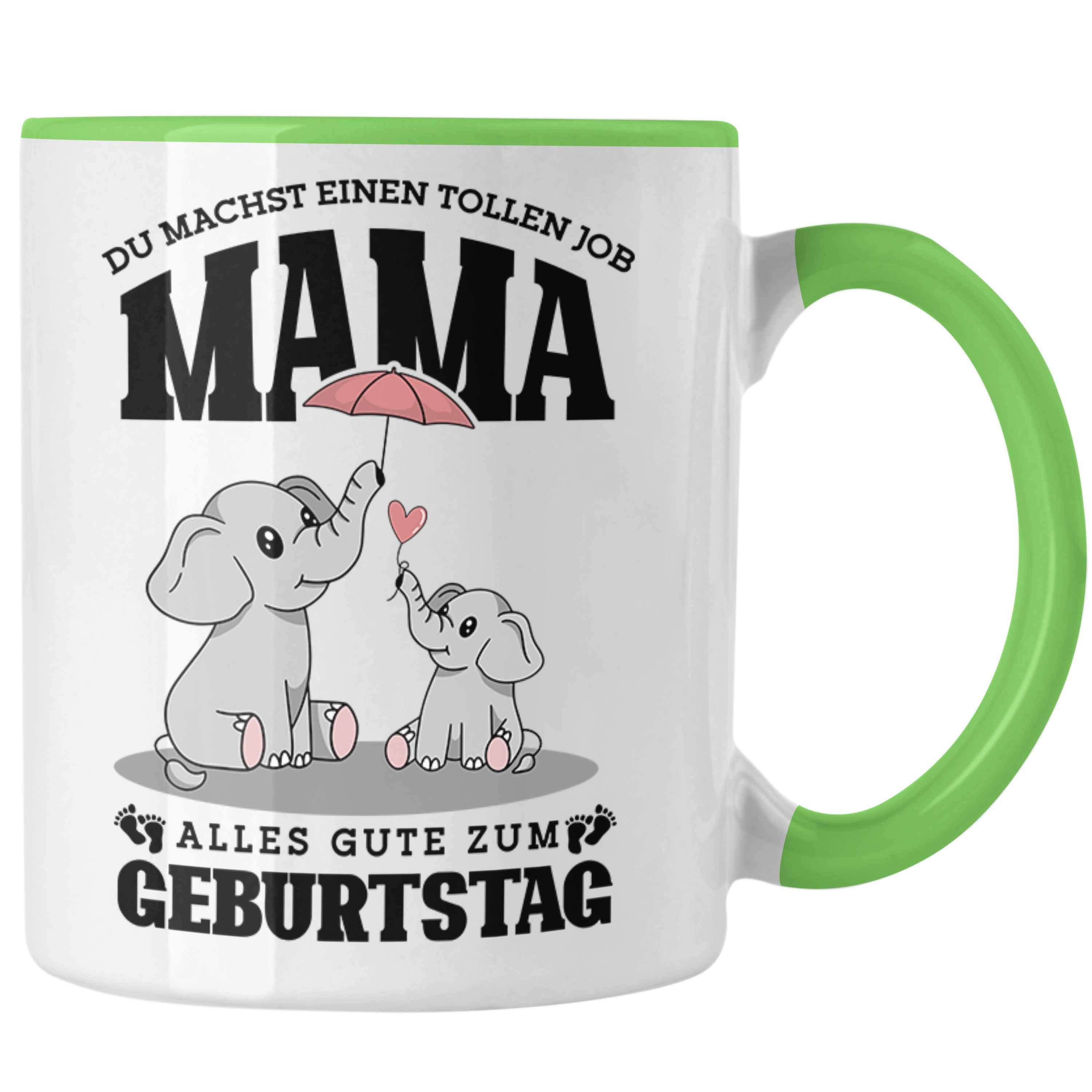 Trendation Tasse Tasse Mama Mutter Geburtstag Geschenk für Mama von Tochter Sohn Grün