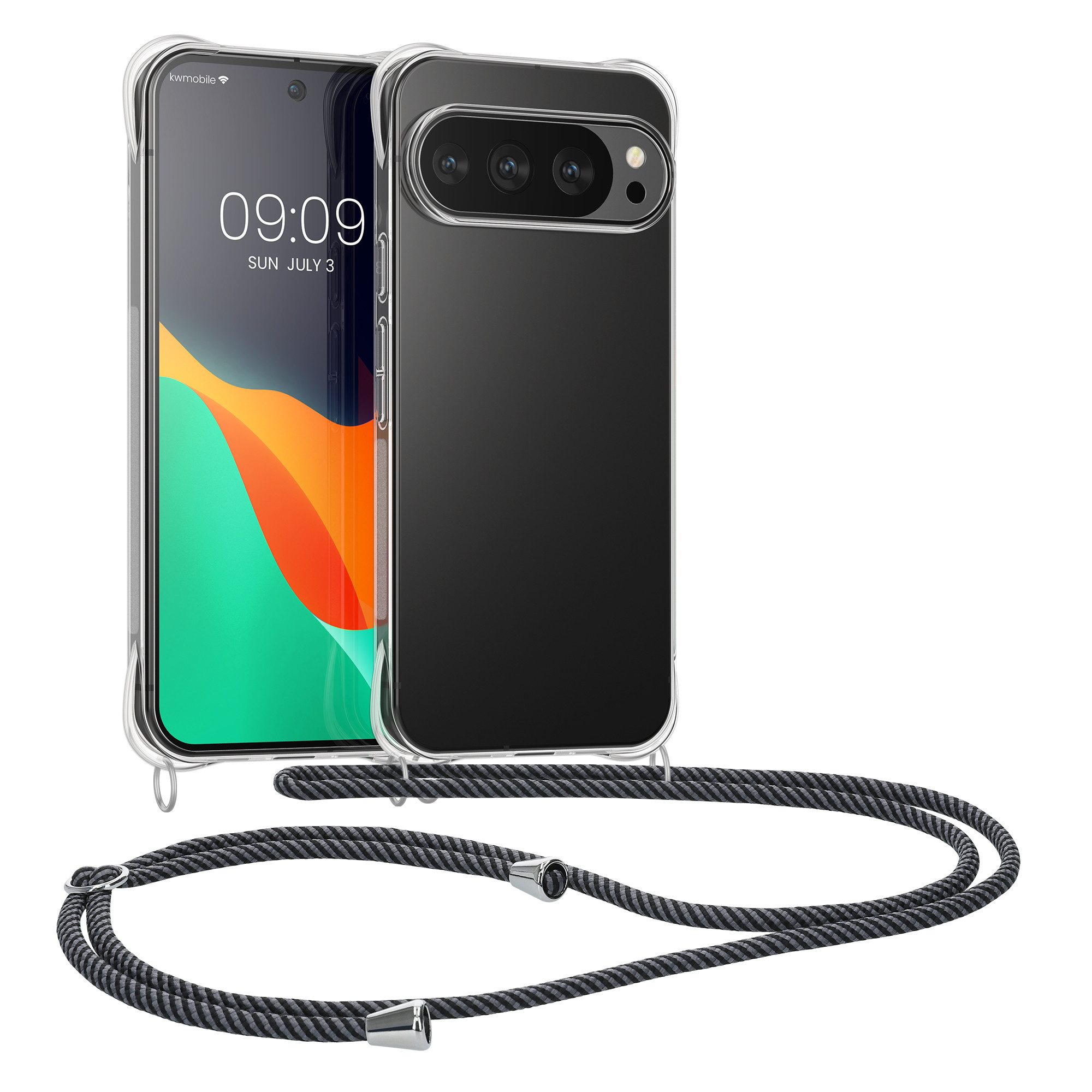 kwmobile Smartphone-Hülle Necklace Case für Google Pixel 10 / Pixel 10 Pro, Hülle Silikon mit Handykette - Band Handyhülle