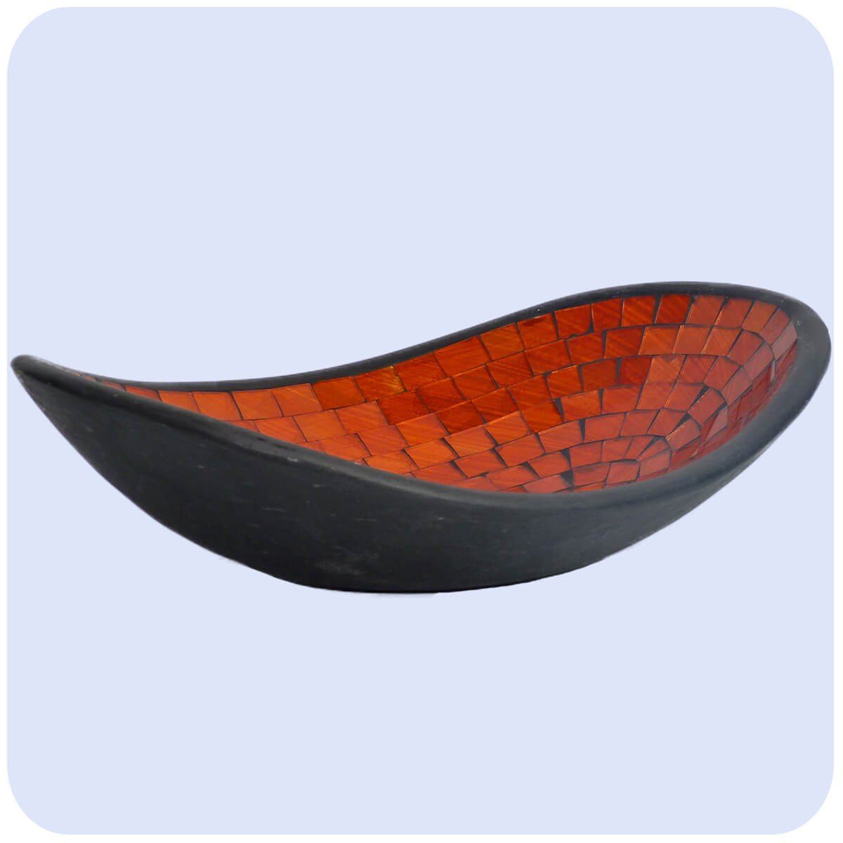 SIMANDRA Glas-Mosaikschale Dekoschale Tonschale Orange XL oval