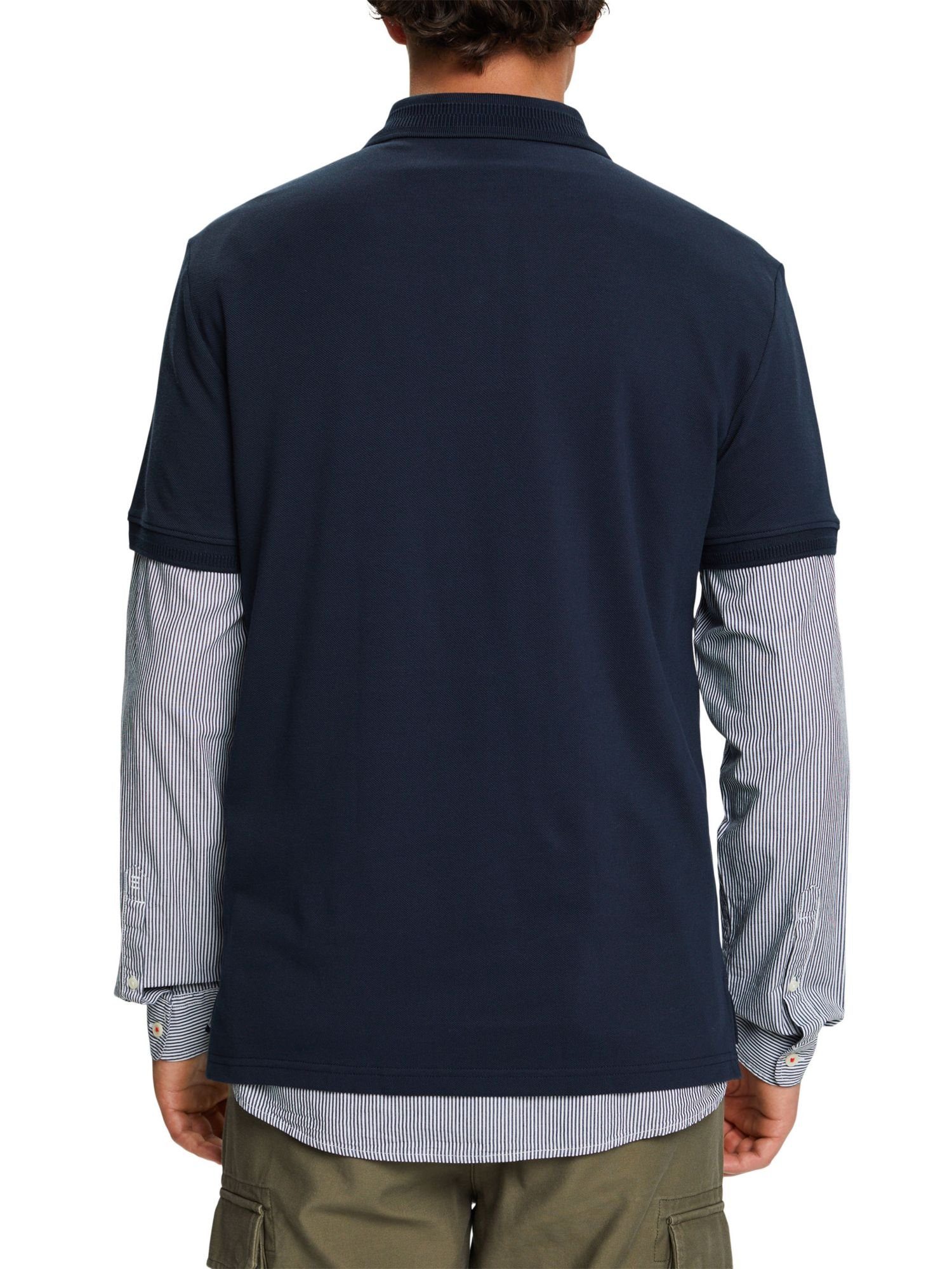 Esprit Poloshirt Poloshirt aus Baumwoll-Piqué NAVY